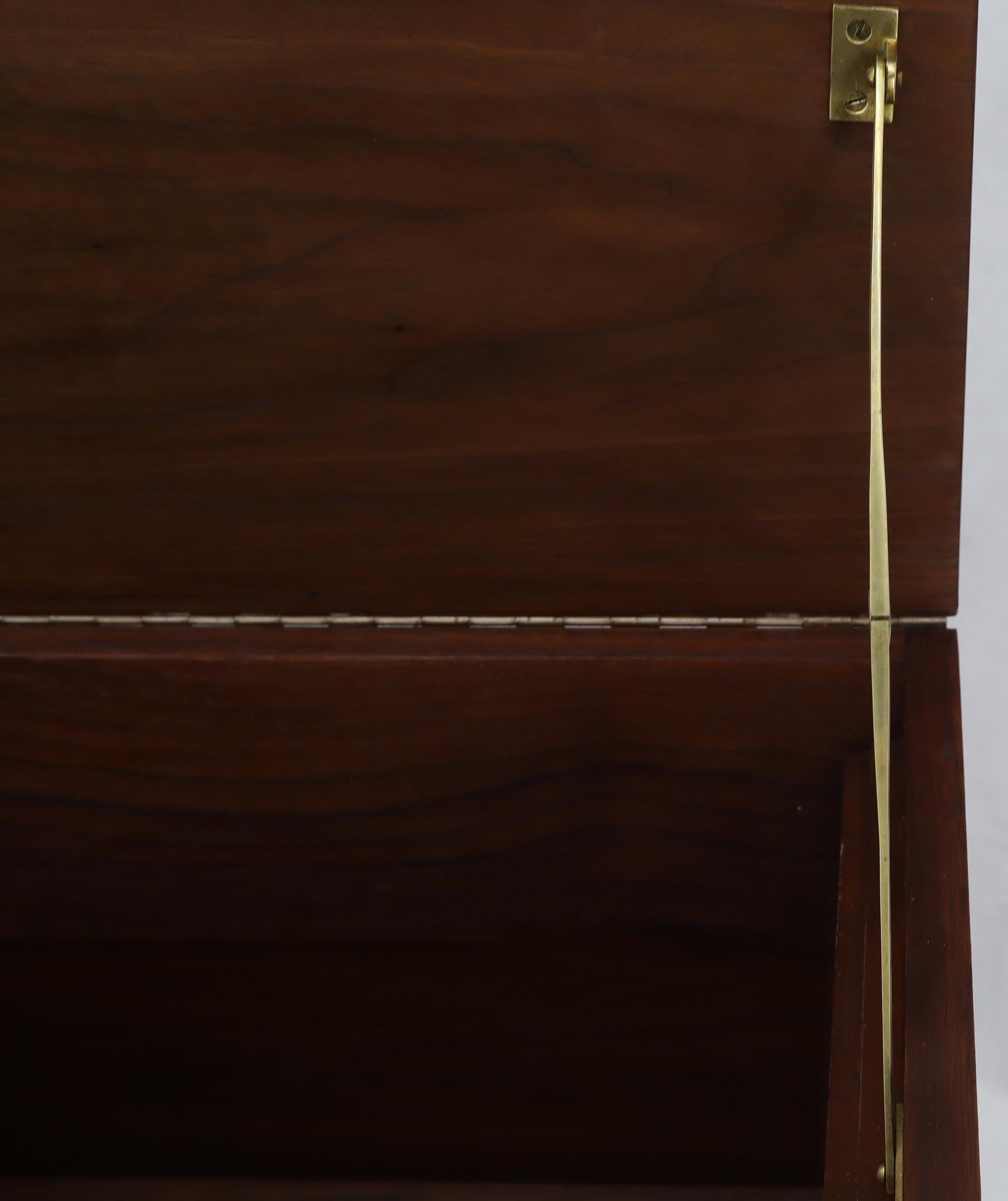 Oiled Walnut Lift Top Bar Liquor Cabinet Compartment Mid-Century Modern Credenza 3