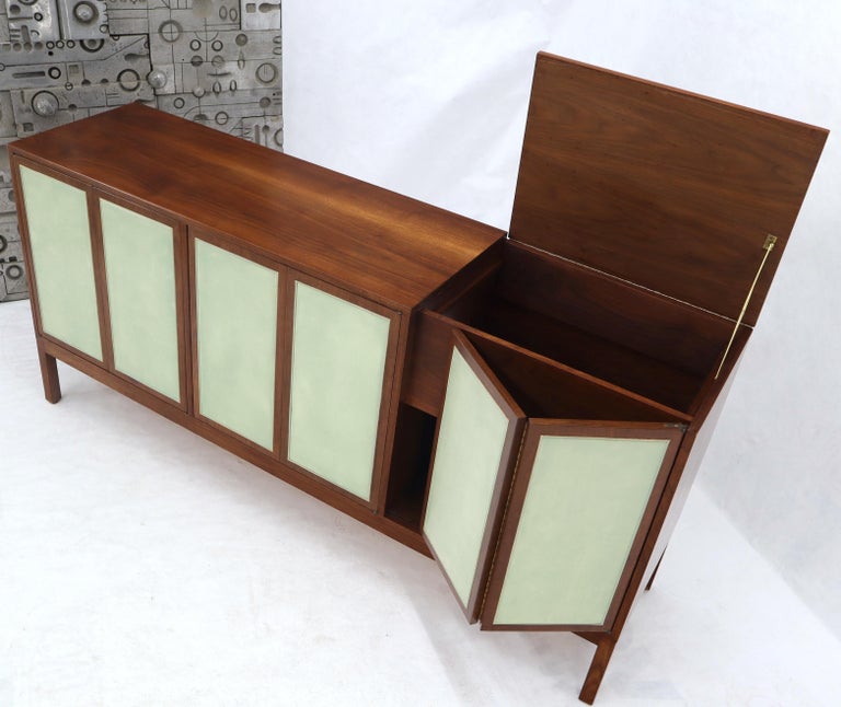 Oiled Walnut Lift Top Bar Liquor Compartment MidCentury Modern