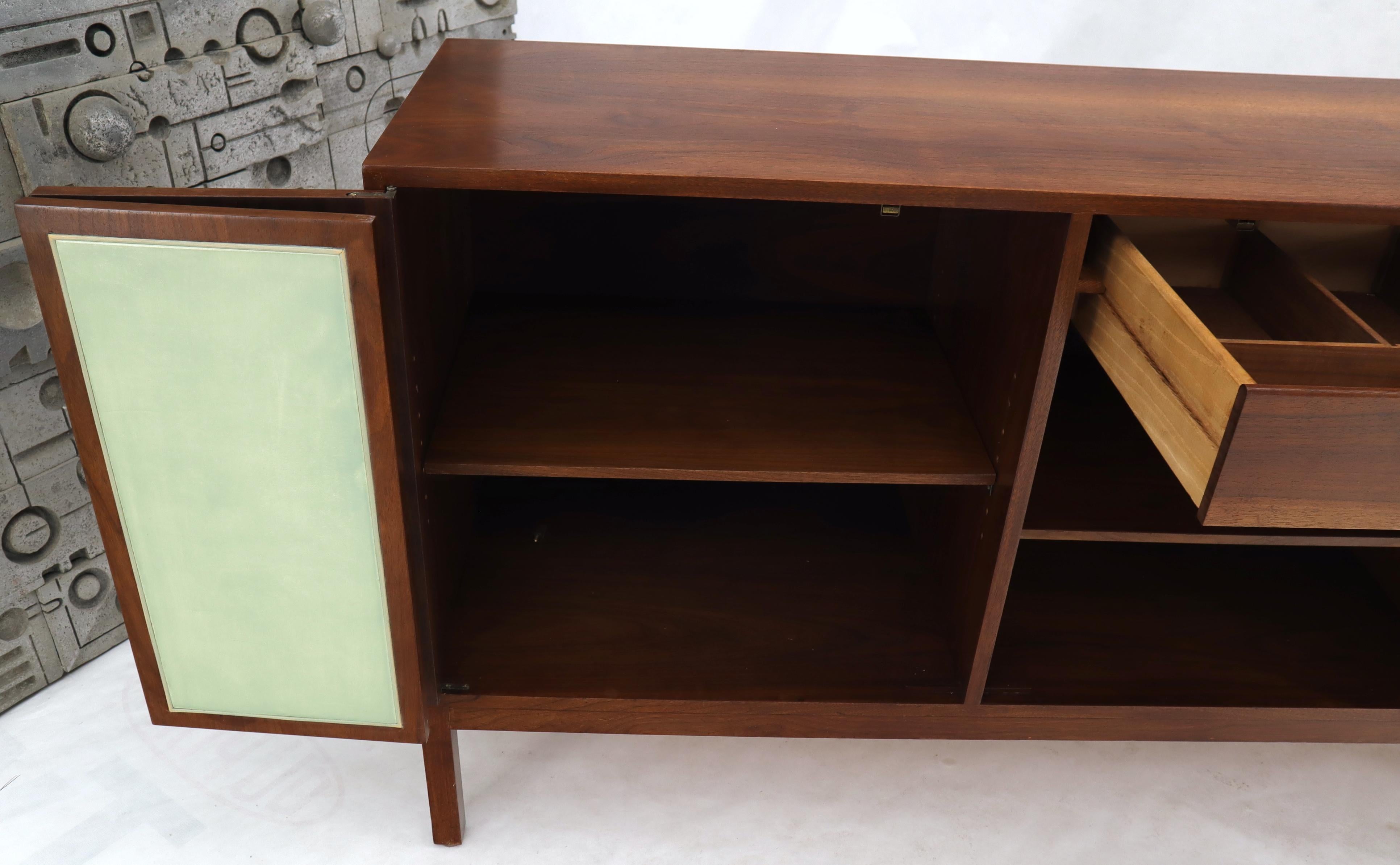 American Oiled Walnut Lift Top Bar Liquor Cabinet Compartment Mid-Century Modern Credenza