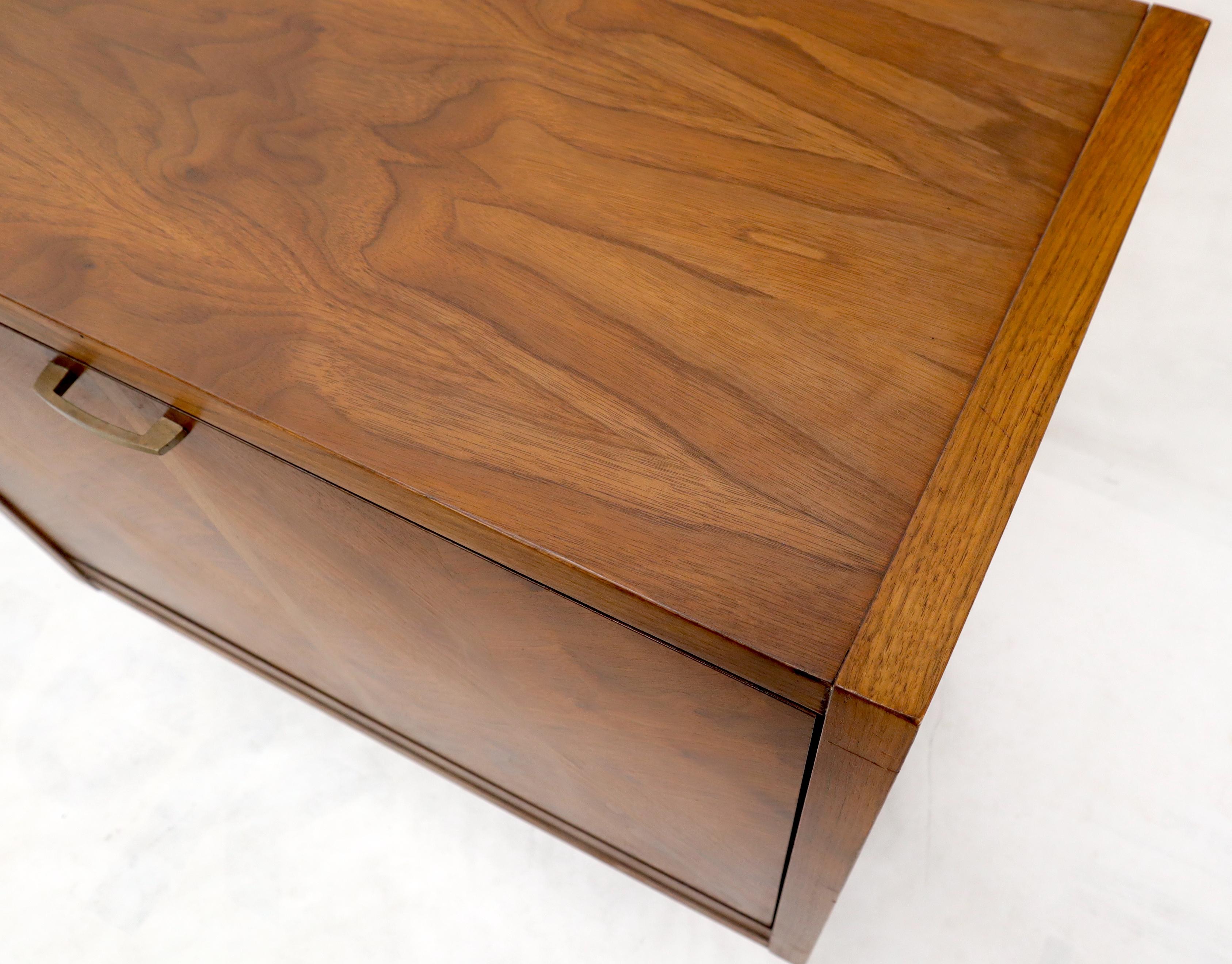 Oiled Walnut Tilt Front Door End Side Table Record Cabinet 1