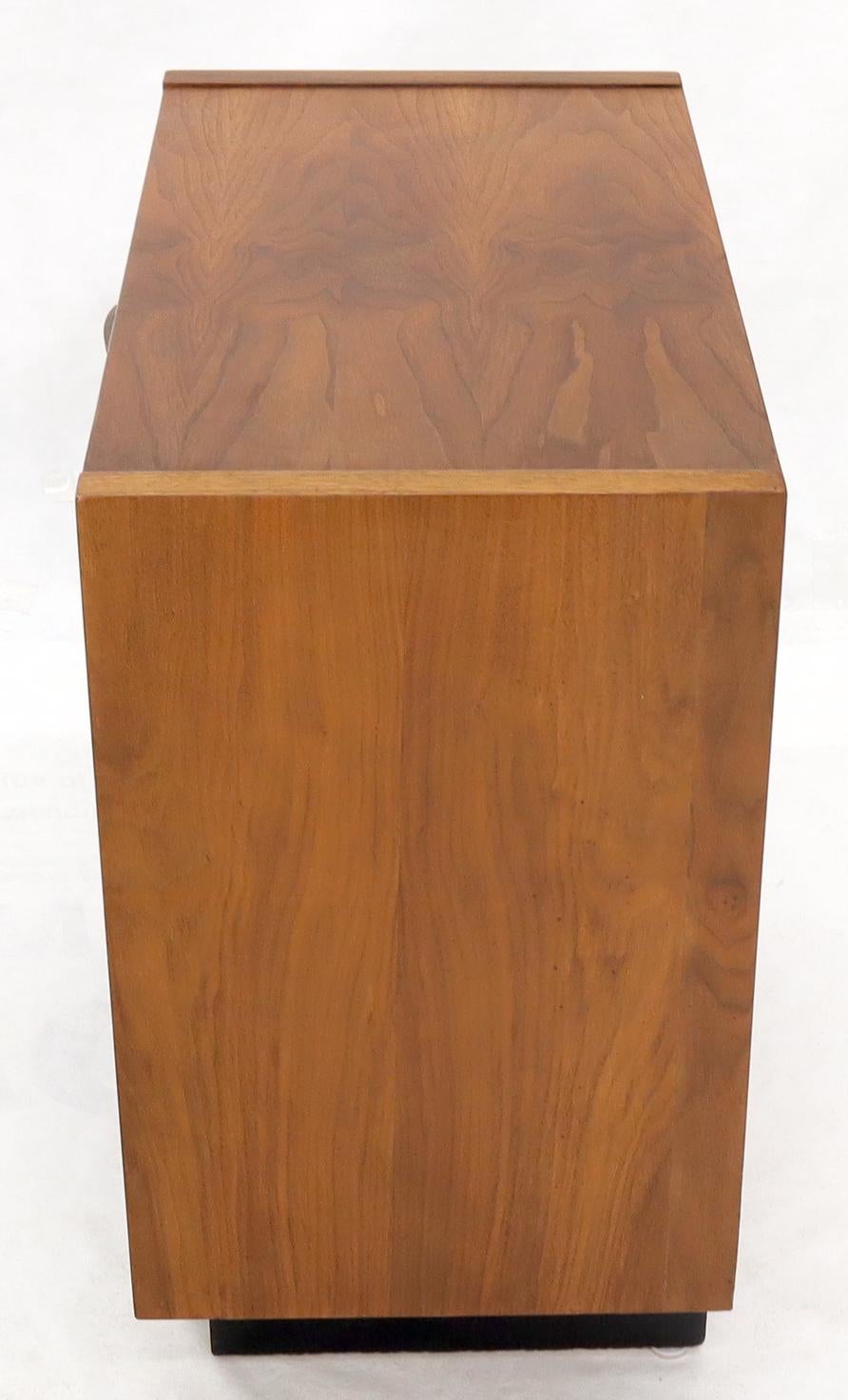 Oiled Walnut Tilt Front Door End Side Table Record Cabinet 2