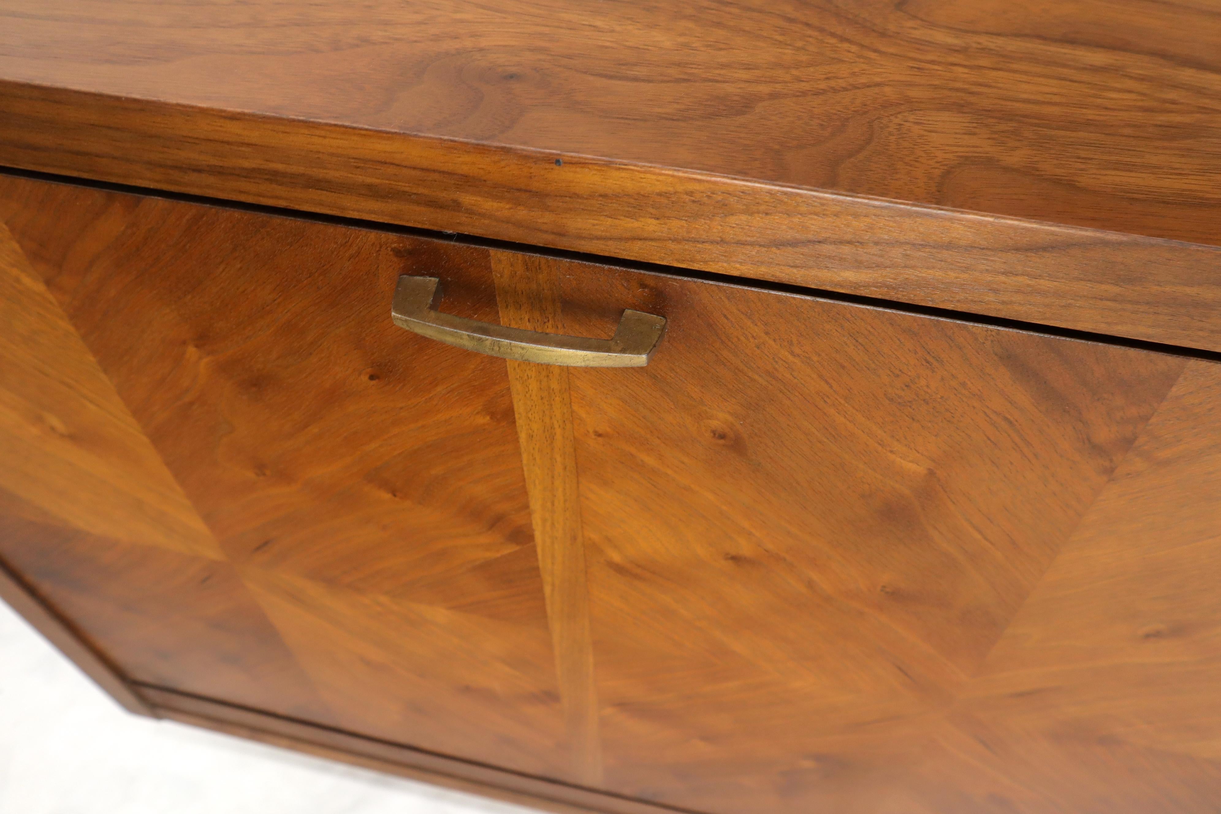 Oiled Walnut Tilt Front Door End Side Table Record Cabinet 4