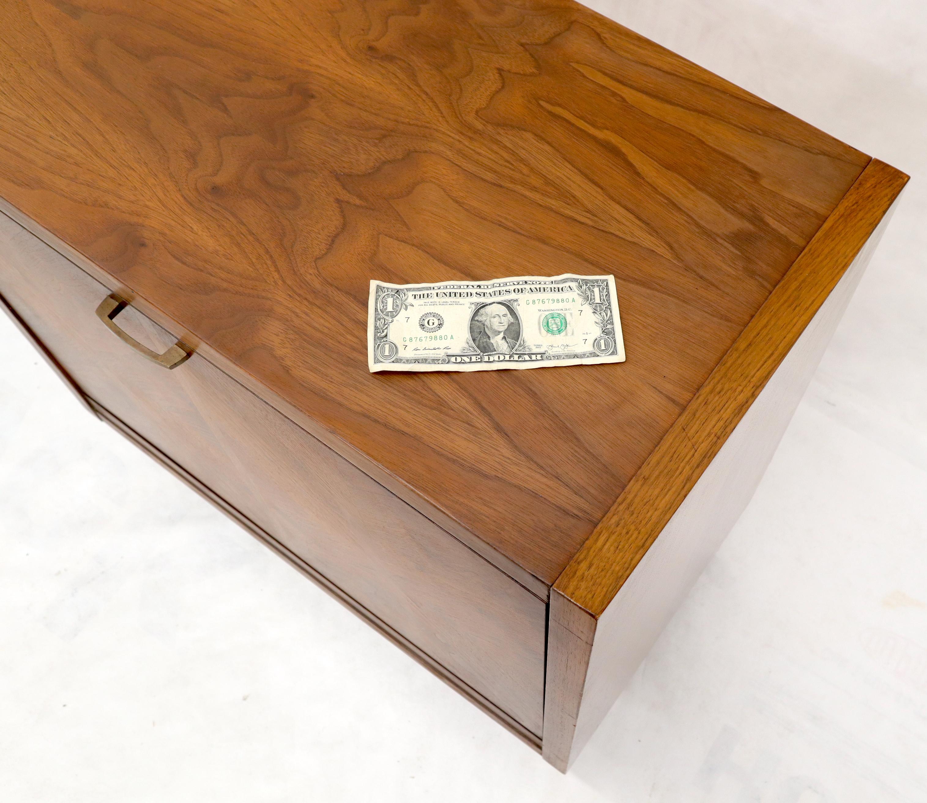 Oiled Walnut Tilt Front Door End Side Table Record Cabinet 6