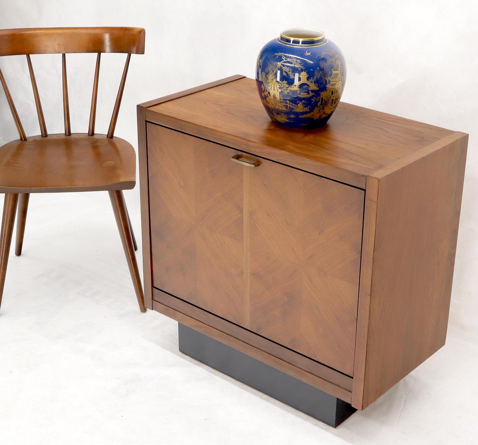 Mid-Century Modern tilt front door record cabinet or a bookcase in a shape of end side table.