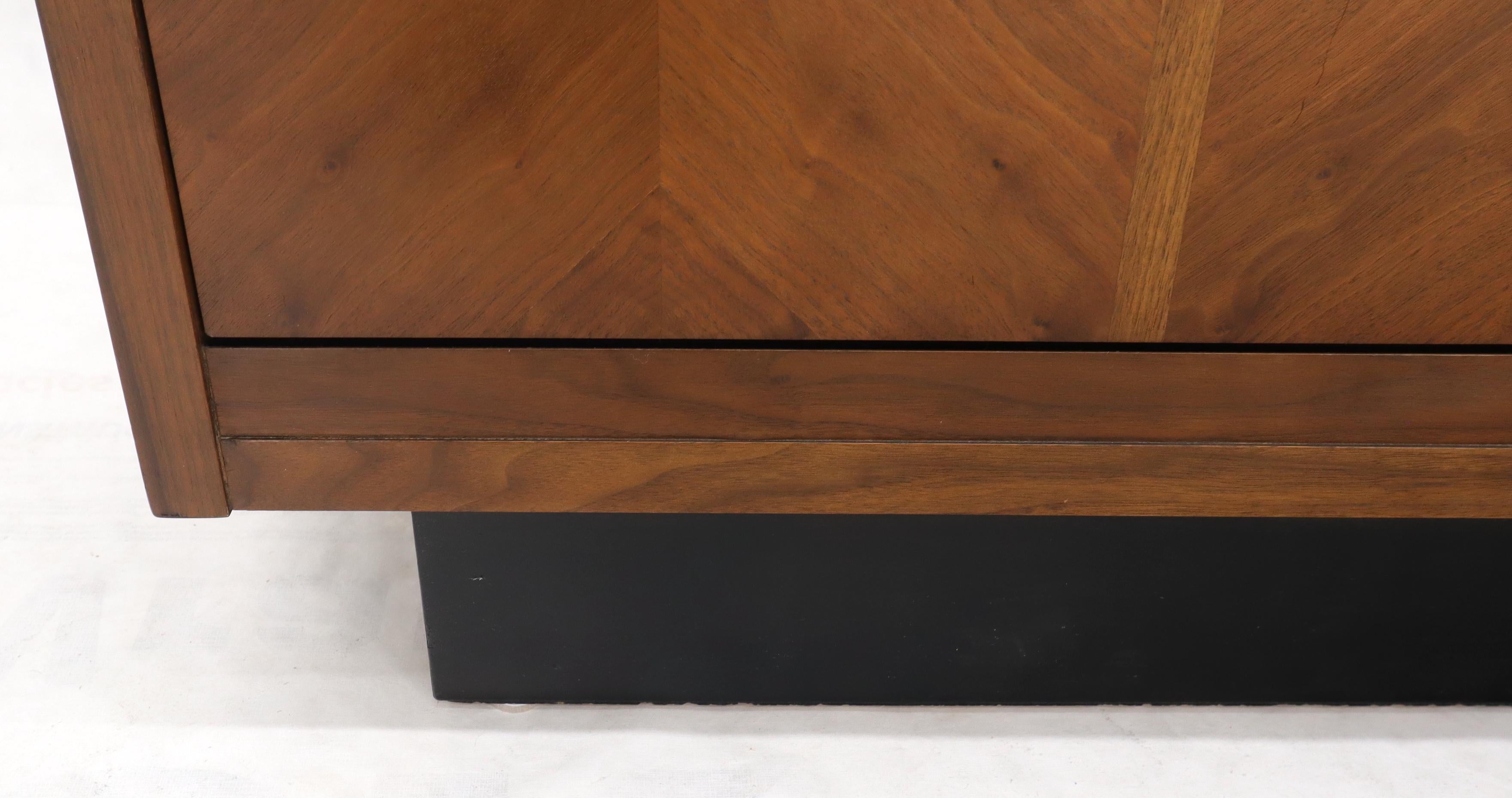 Mid-Century Modern Oiled Walnut Tilt Front Door End Side Table Record Cabinet