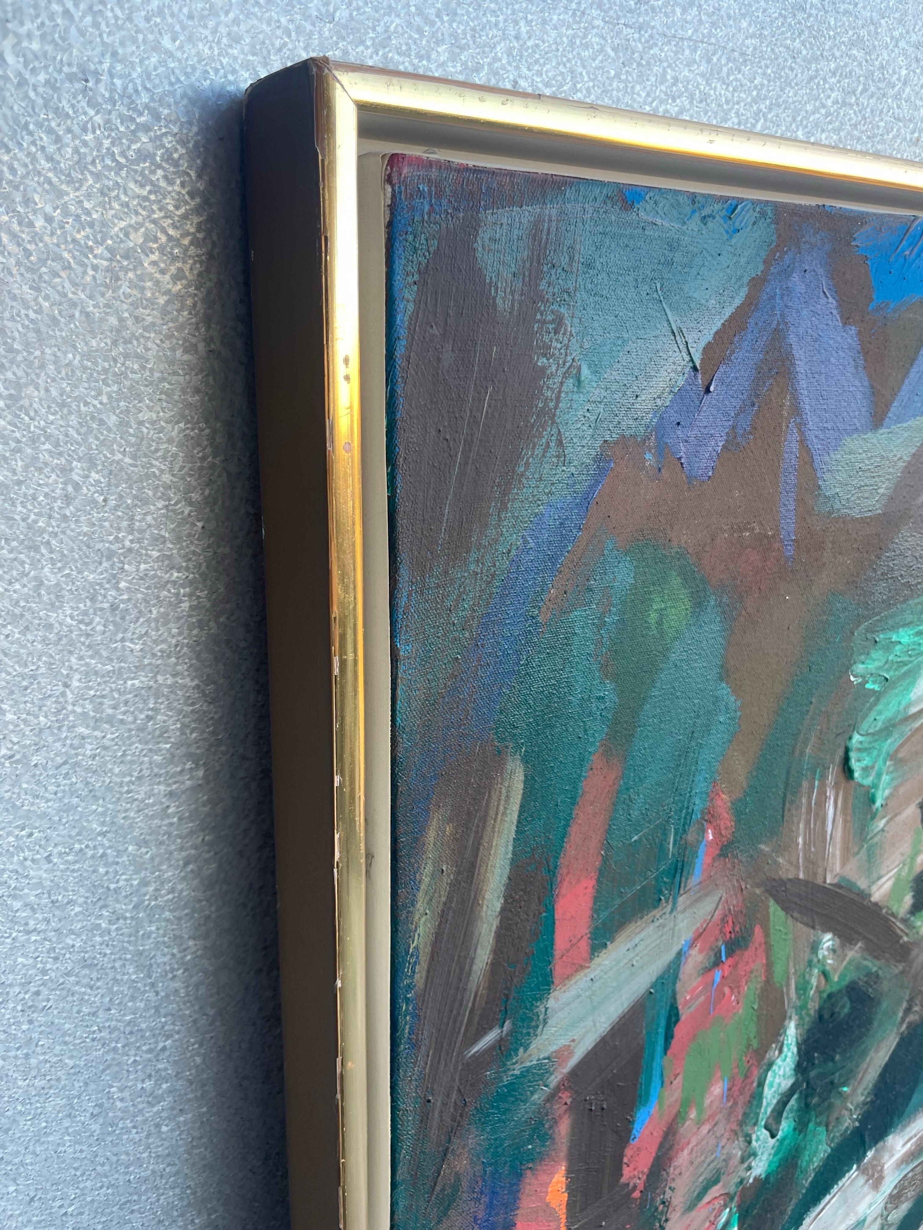 Mid-Century Modern Oilpainting from Danish artist Jens Birkemose from 1984 For Sale