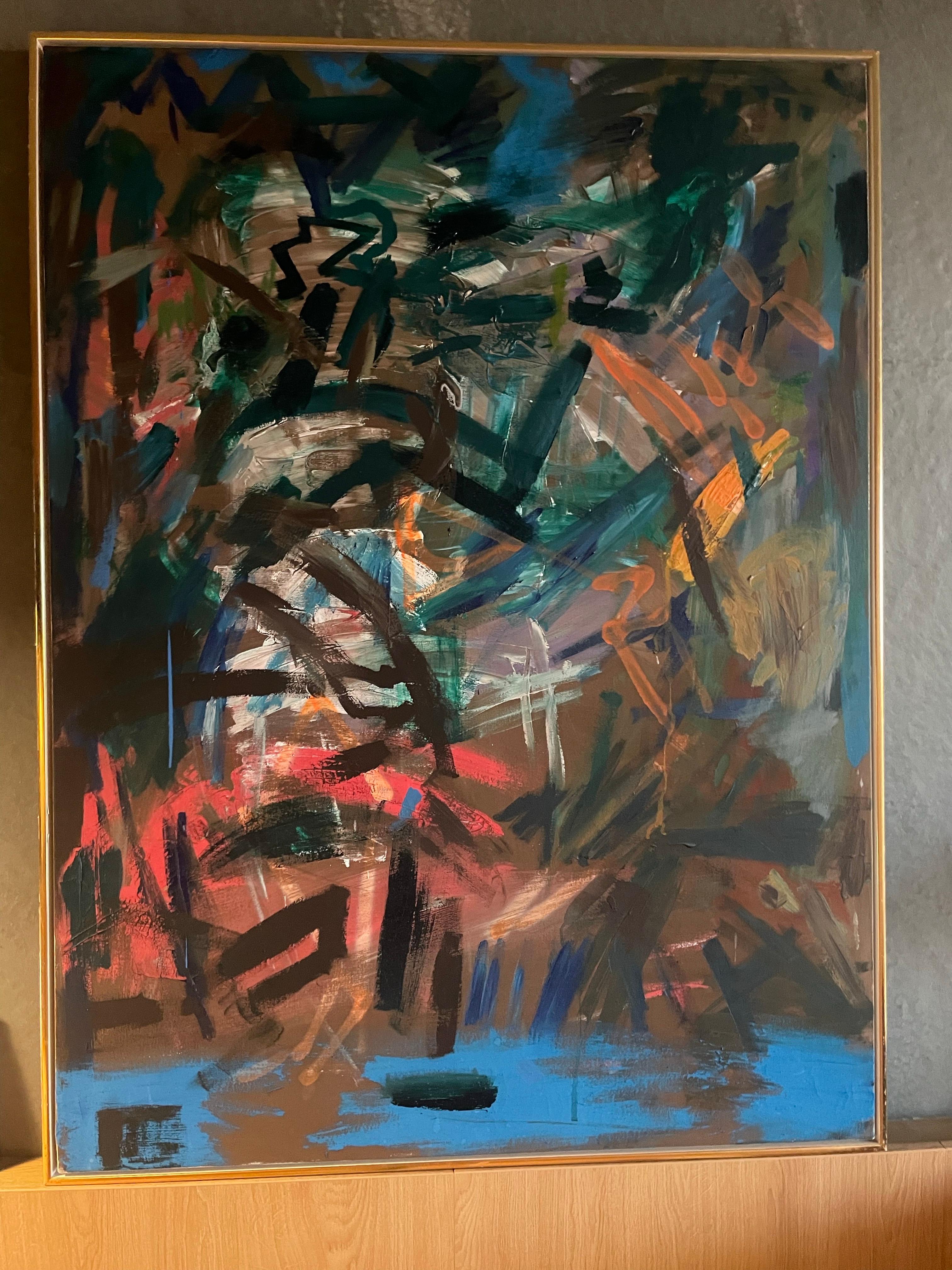 Paint Oilpainting from Danish artist Jens Birkemose from 1984 For Sale
