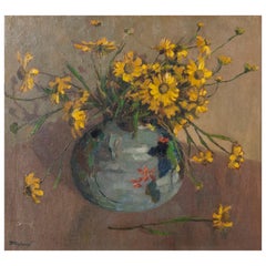 Oilpainting with Flowers by Henri Michaux