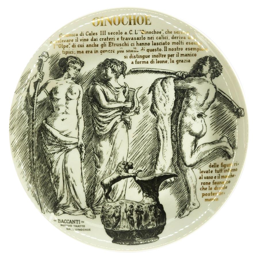Oinochoe Plate for Martini & Rossi, by P. Fornasetti, 1960s