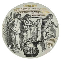 Oinochoe Plate - for Martini & Rossi, by P. Fornasetti, 1960s