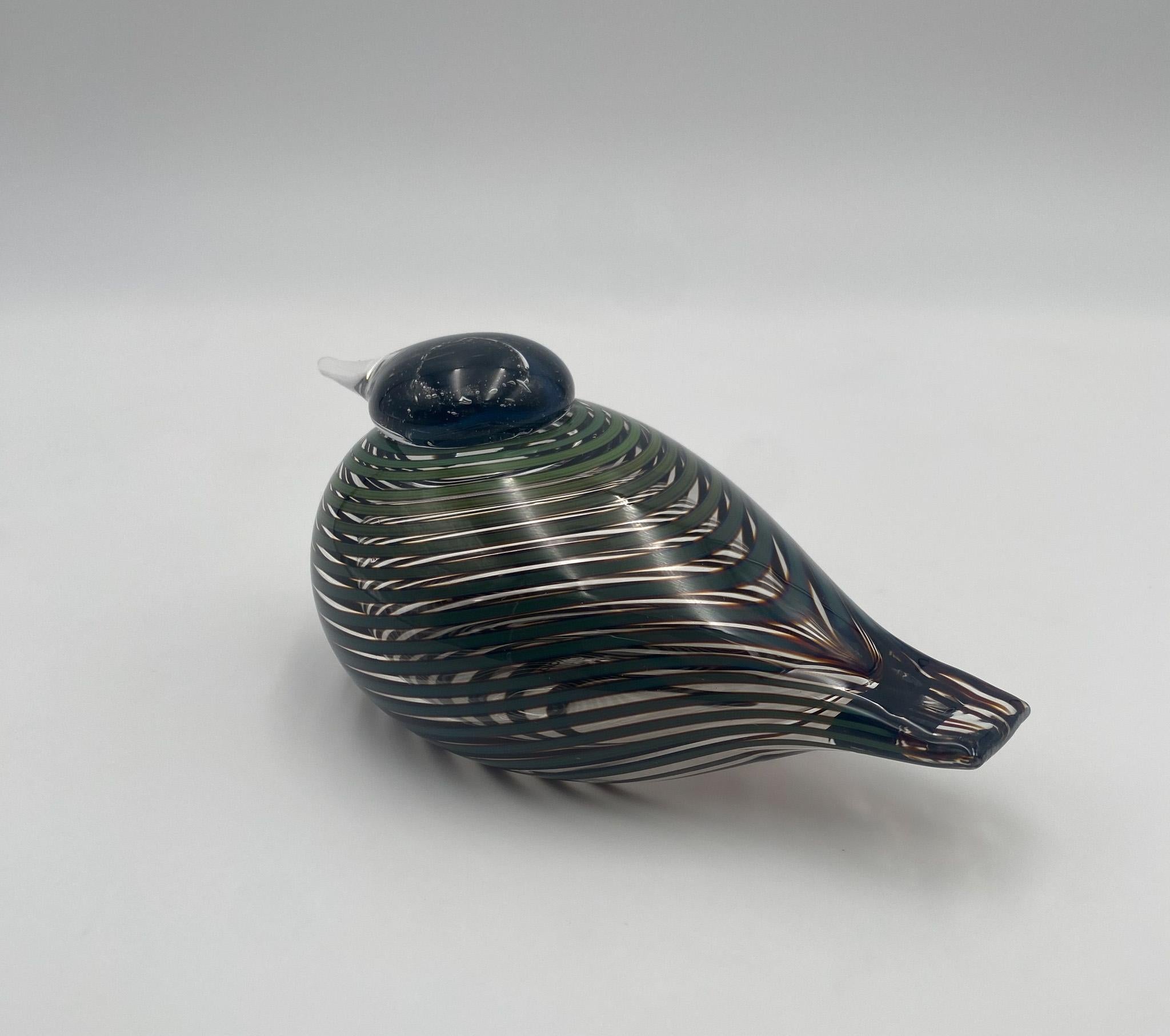 Verre Sculpture d'oiseau en verre d'art Oiva Toikka pour Iittala de Finlande en vente