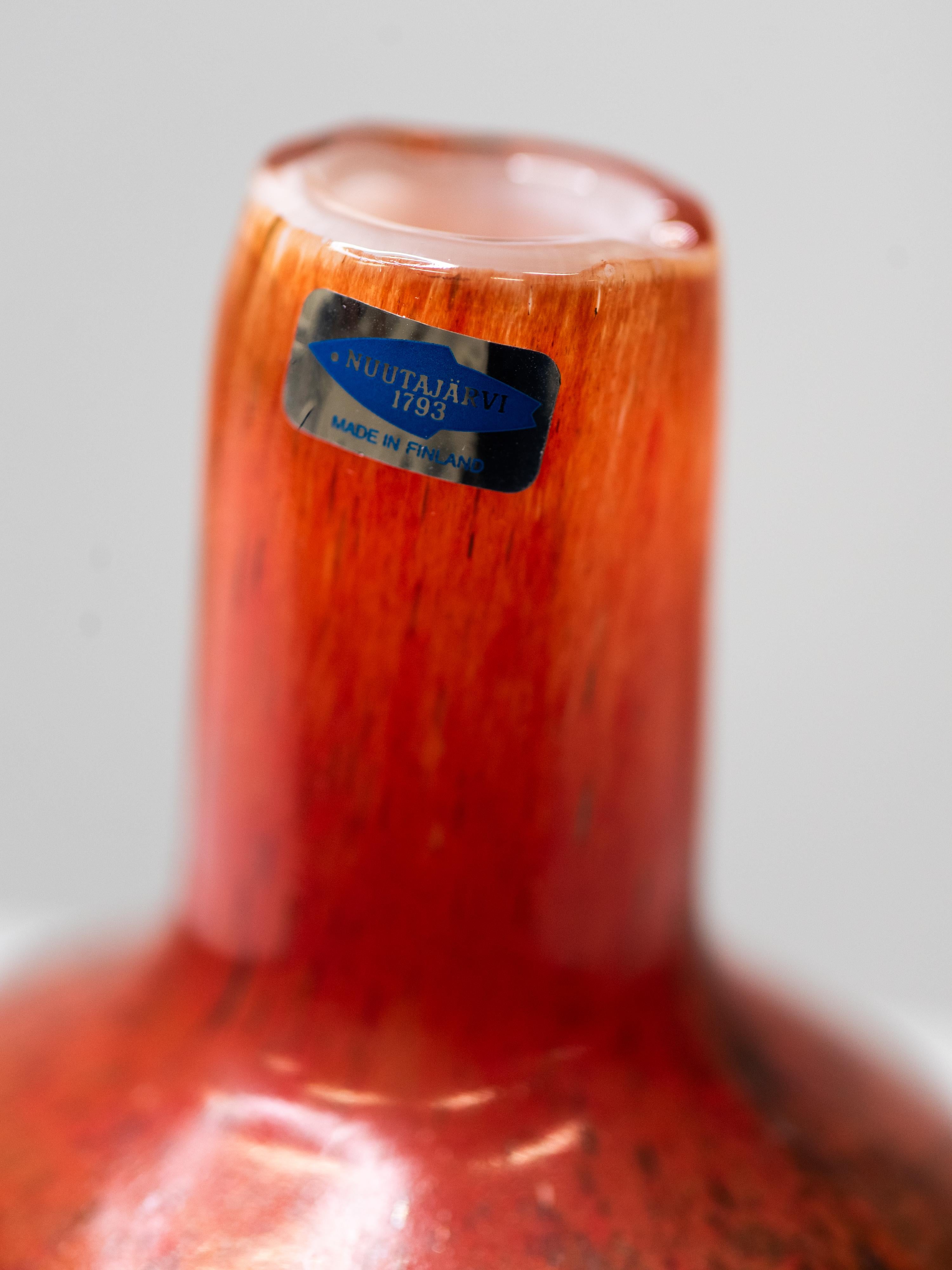 Botella de vidrio artístico Oiva Toikka, Nuutajärvi, Finlandia Años 80 en venta 1