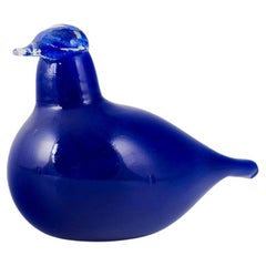 Oiva Toikka for Nuutajärvi Notsjö/Iittala, Finland. Bird in blue art glass.