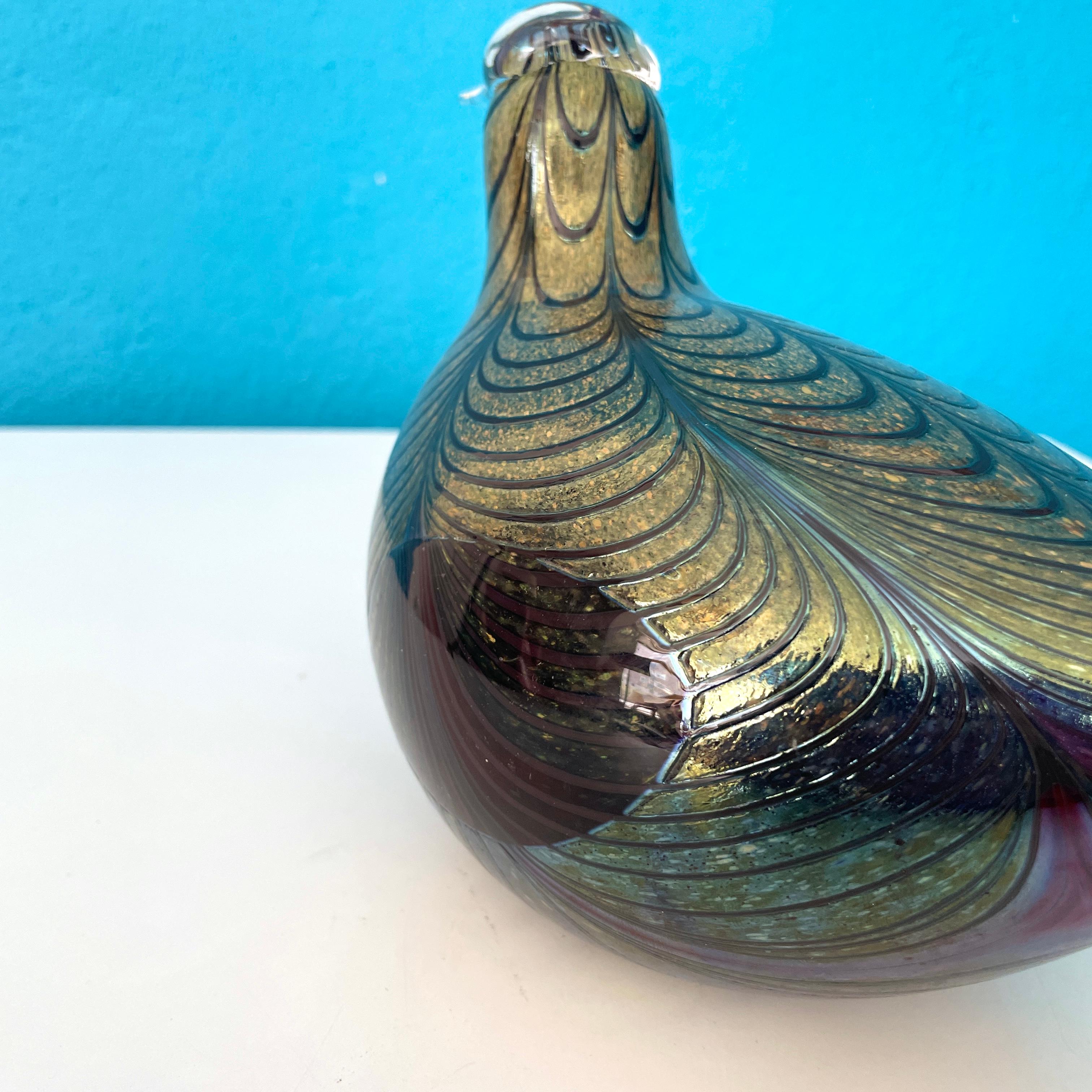Art Glass Oiva Toikka Glass Bird Sculpture for Iittala of Finland For Sale