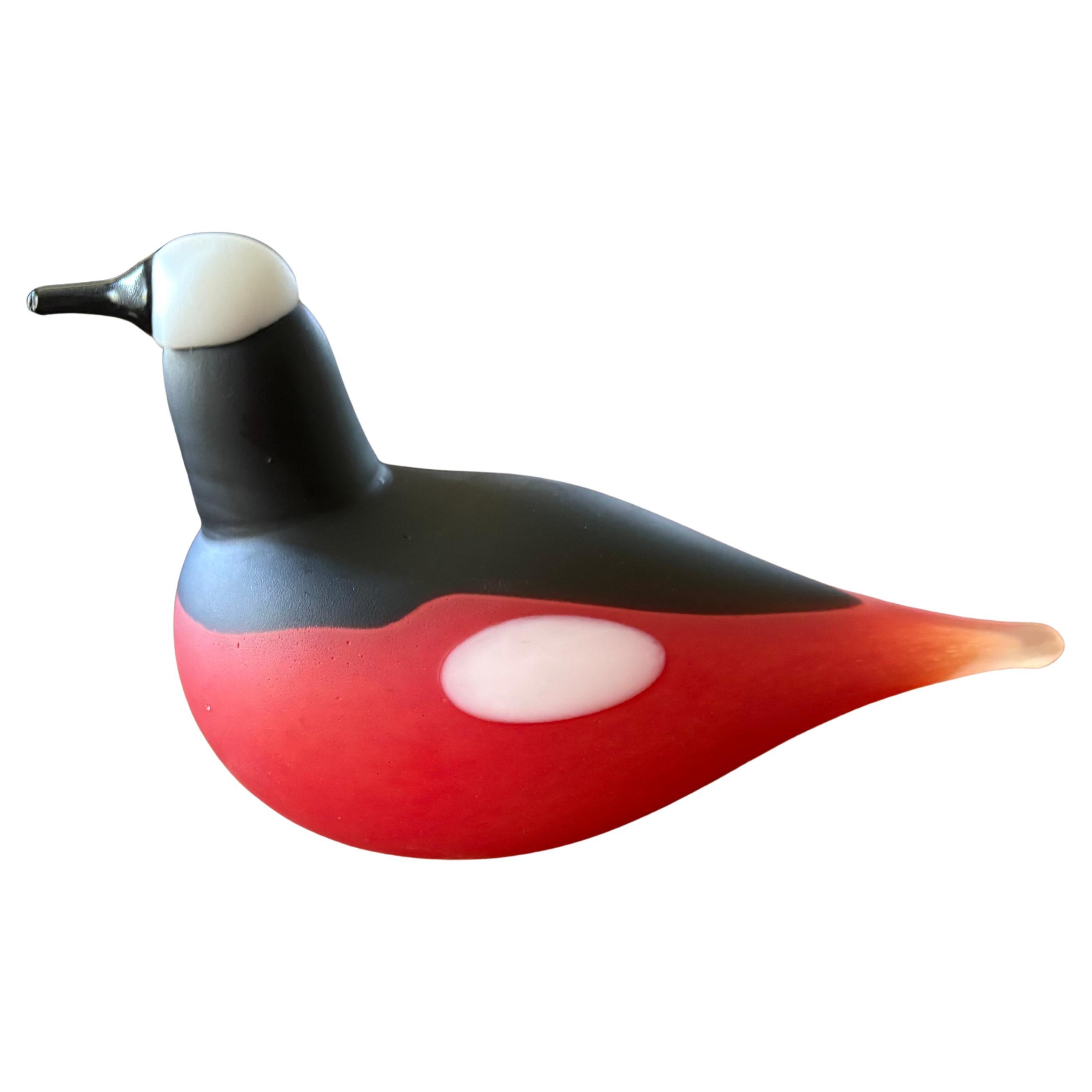Oiva Toikka glass bird sculpture for Nuutajarvi Notsjo "Redstart"