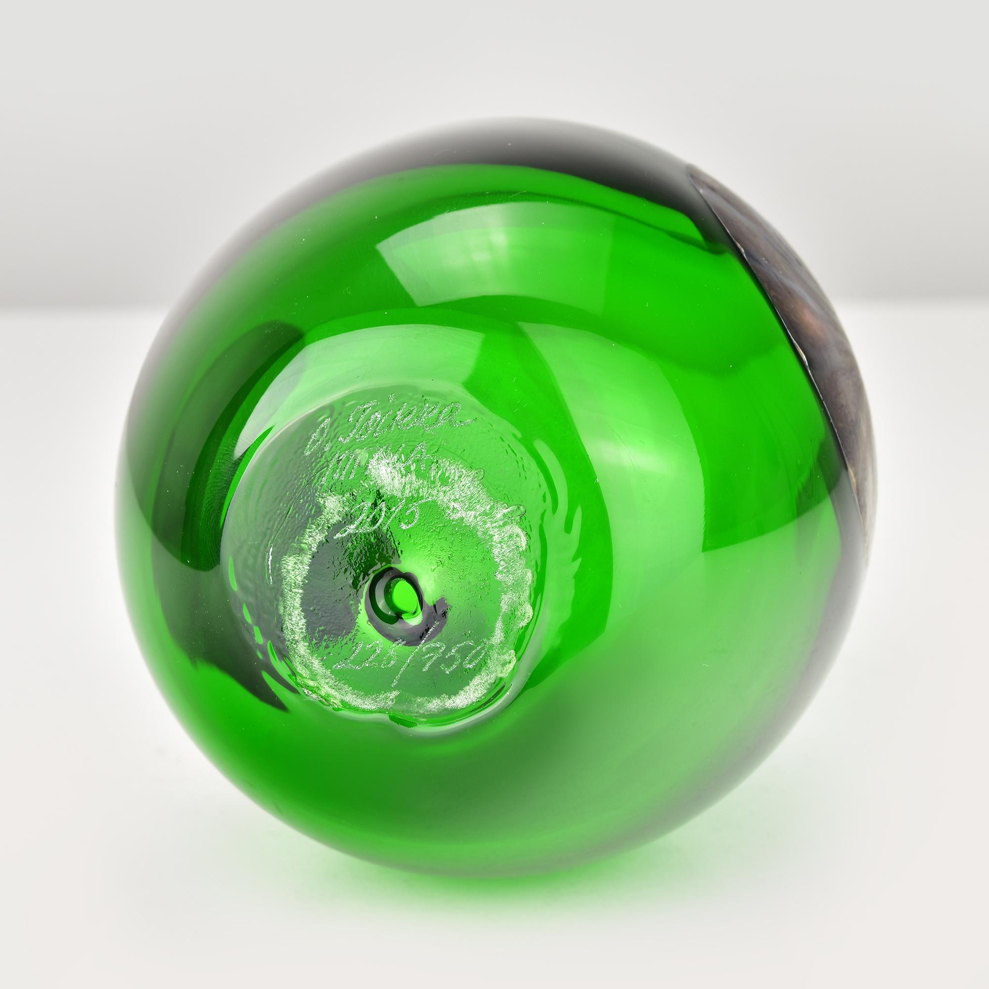 XXIe siècle et contemporain Sculpture d'œuf d'oiseau annuel vert « Lakla » signée à la main et limitée par Oiva Toikka, 2015 en vente