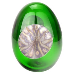 Oiva Toikka "Lakla" scultura di uova di uccello verde firmata a mano e limitata, 2015