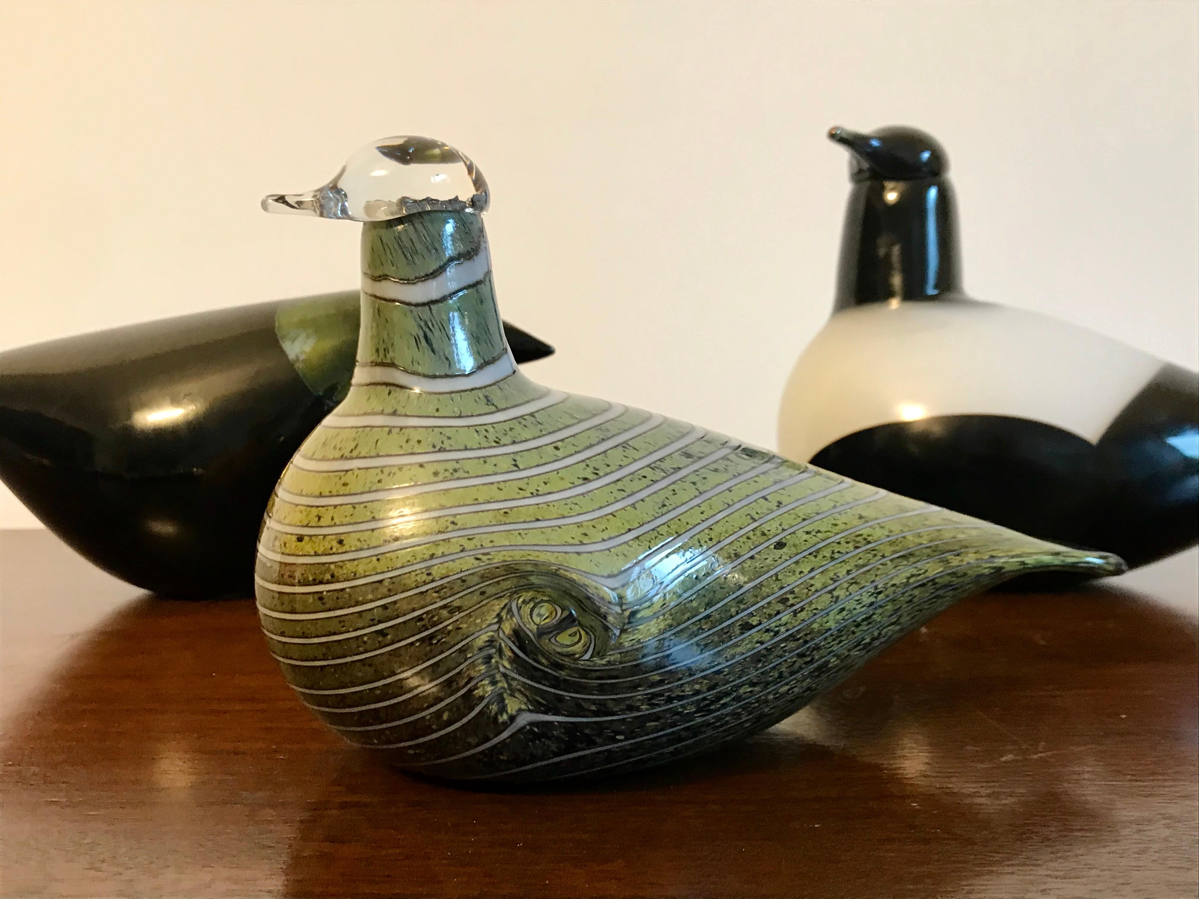 Oiva Toikka Nuutajarvi Three Glass Bird Sculptures 4