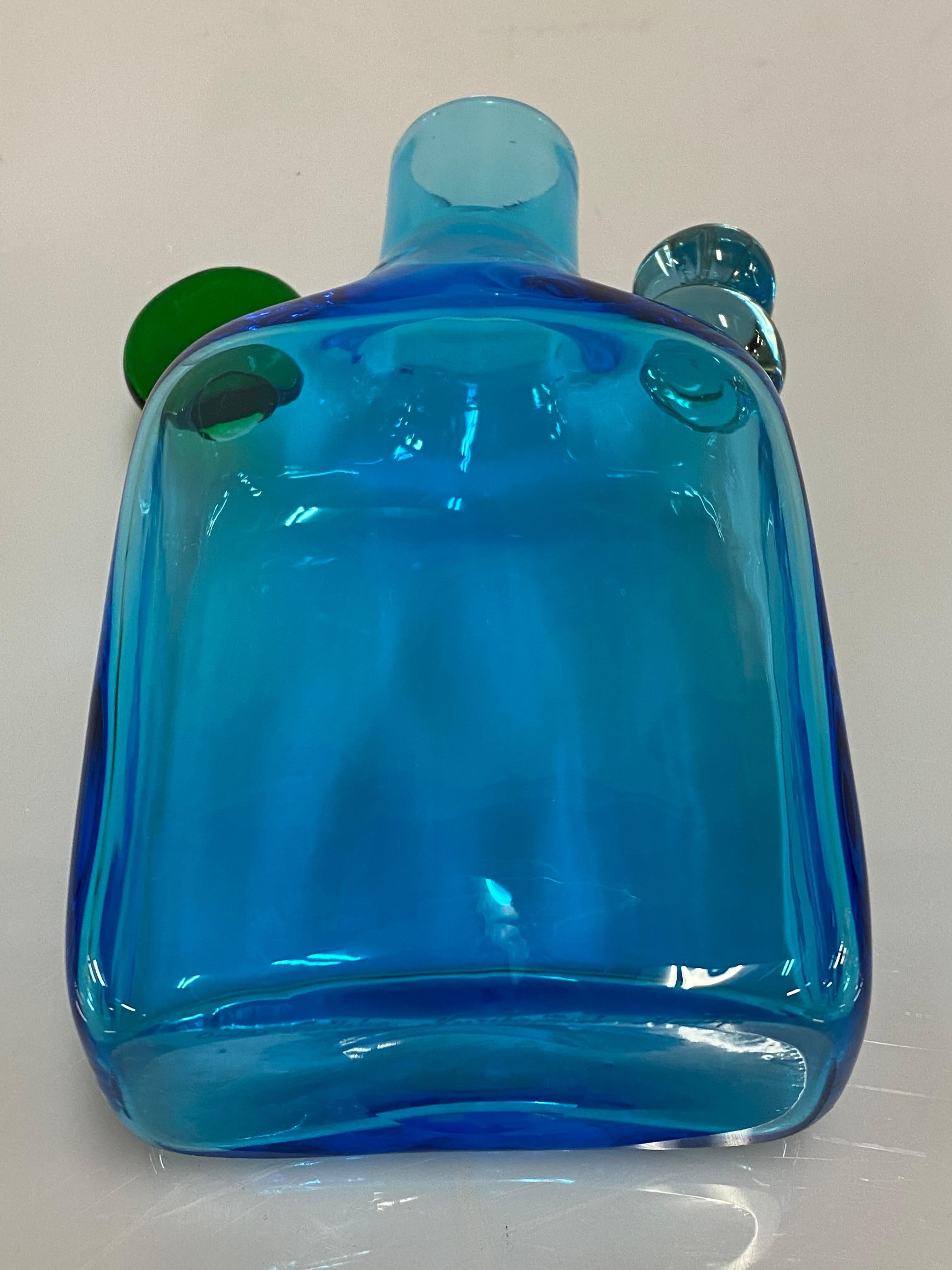 Oiva Toikka Pampula Bottle in Light Blue 1970s For Sale 2