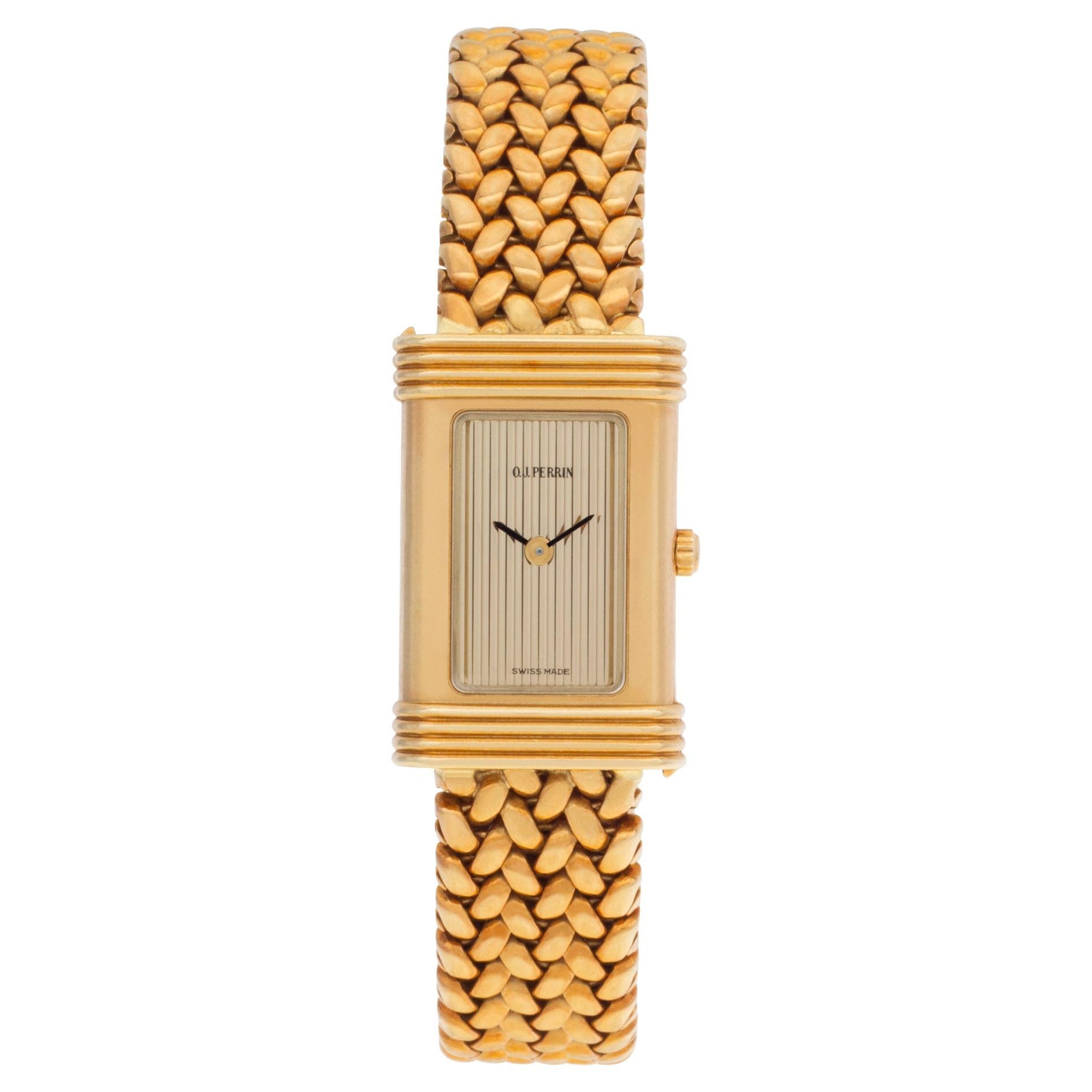 O.J Perrin Classic 18k Yellow Gold Wristwatch Ref 0104 For Sale