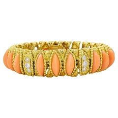 O.J. Perrin Bracelet vintage en or 18 carats et diamants