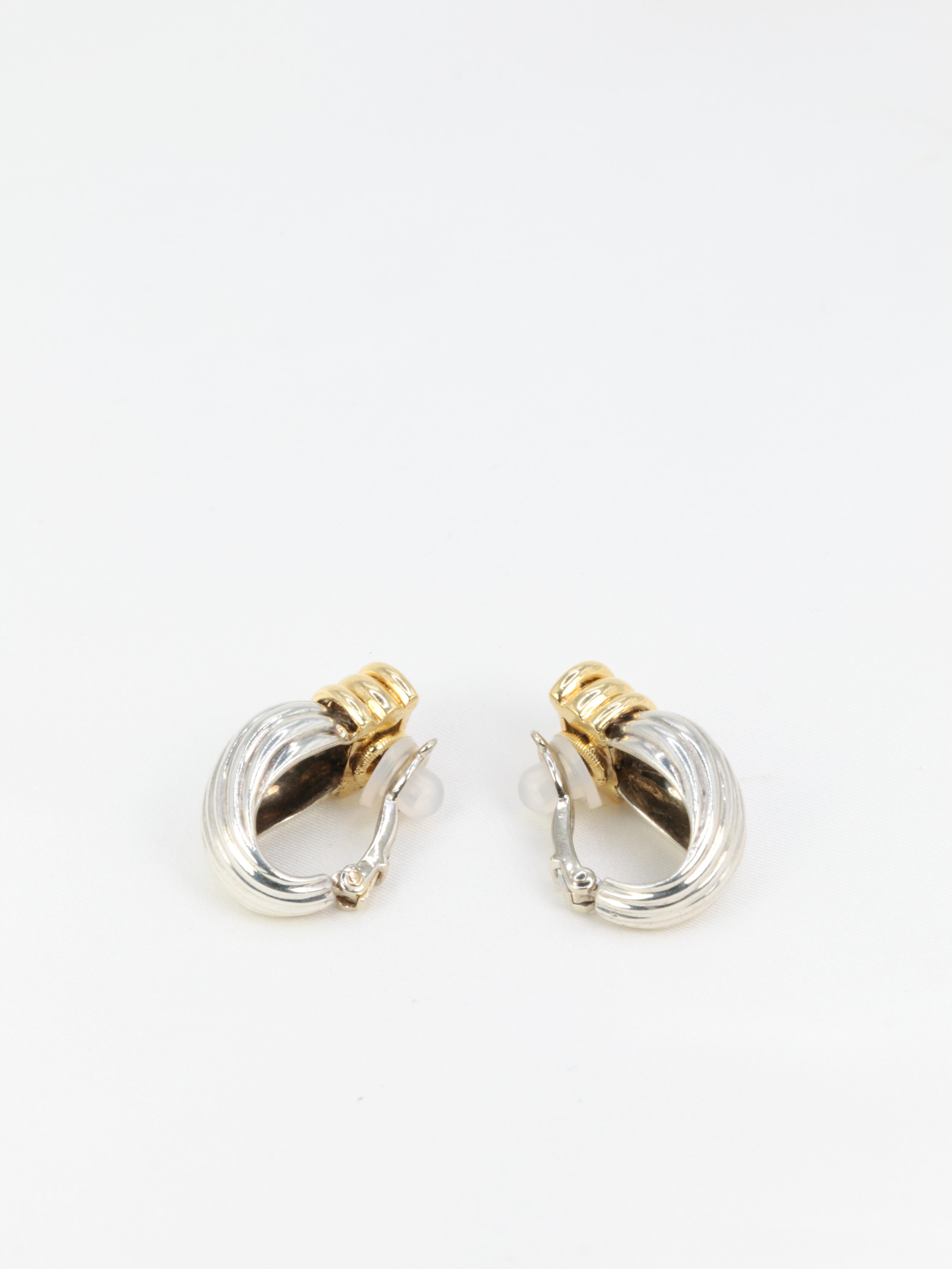 Oj Perrin Gold and Silver Earrings For Sale 1