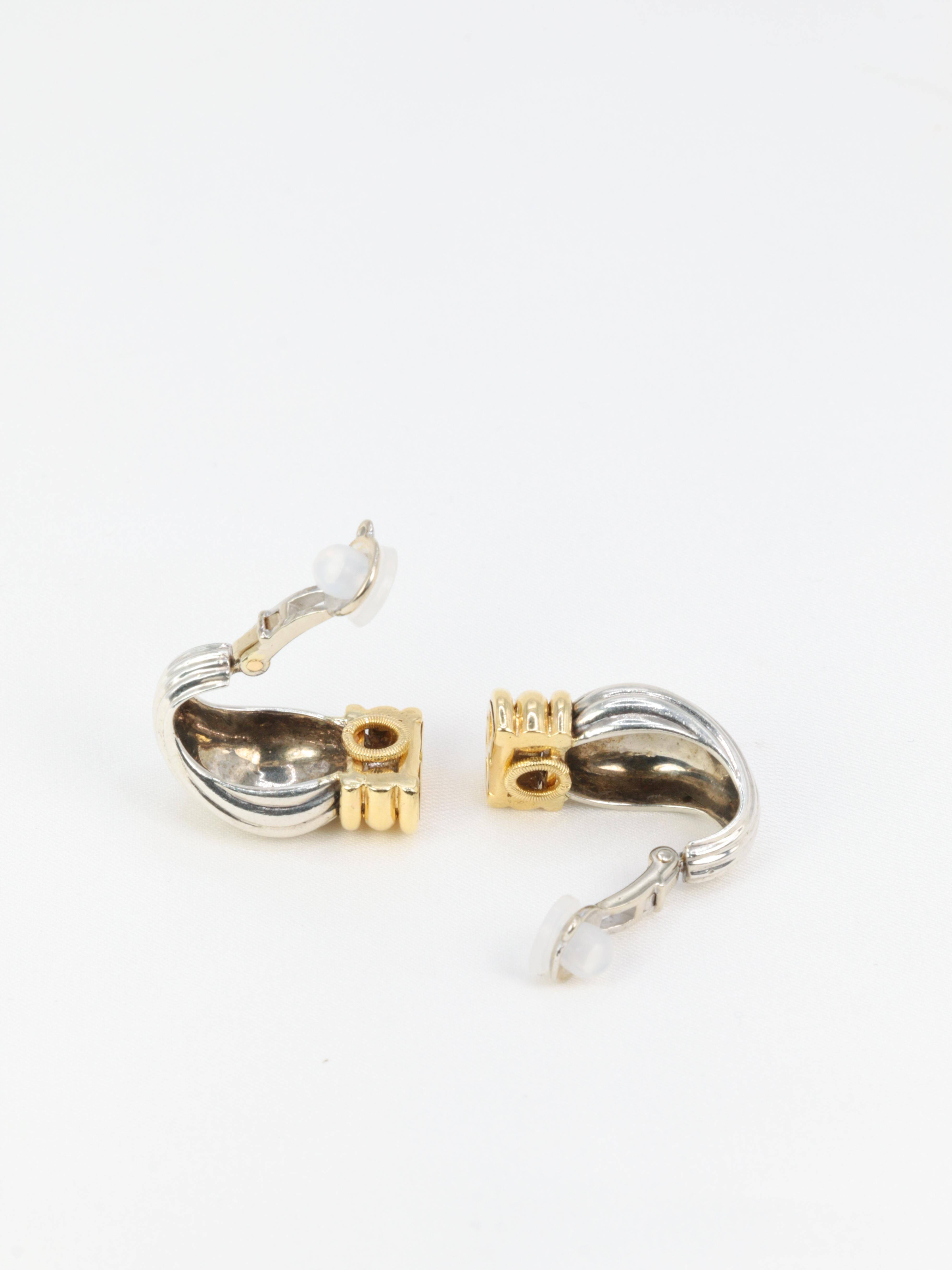 Oj Perrin Gold and Silver Earrings For Sale 2