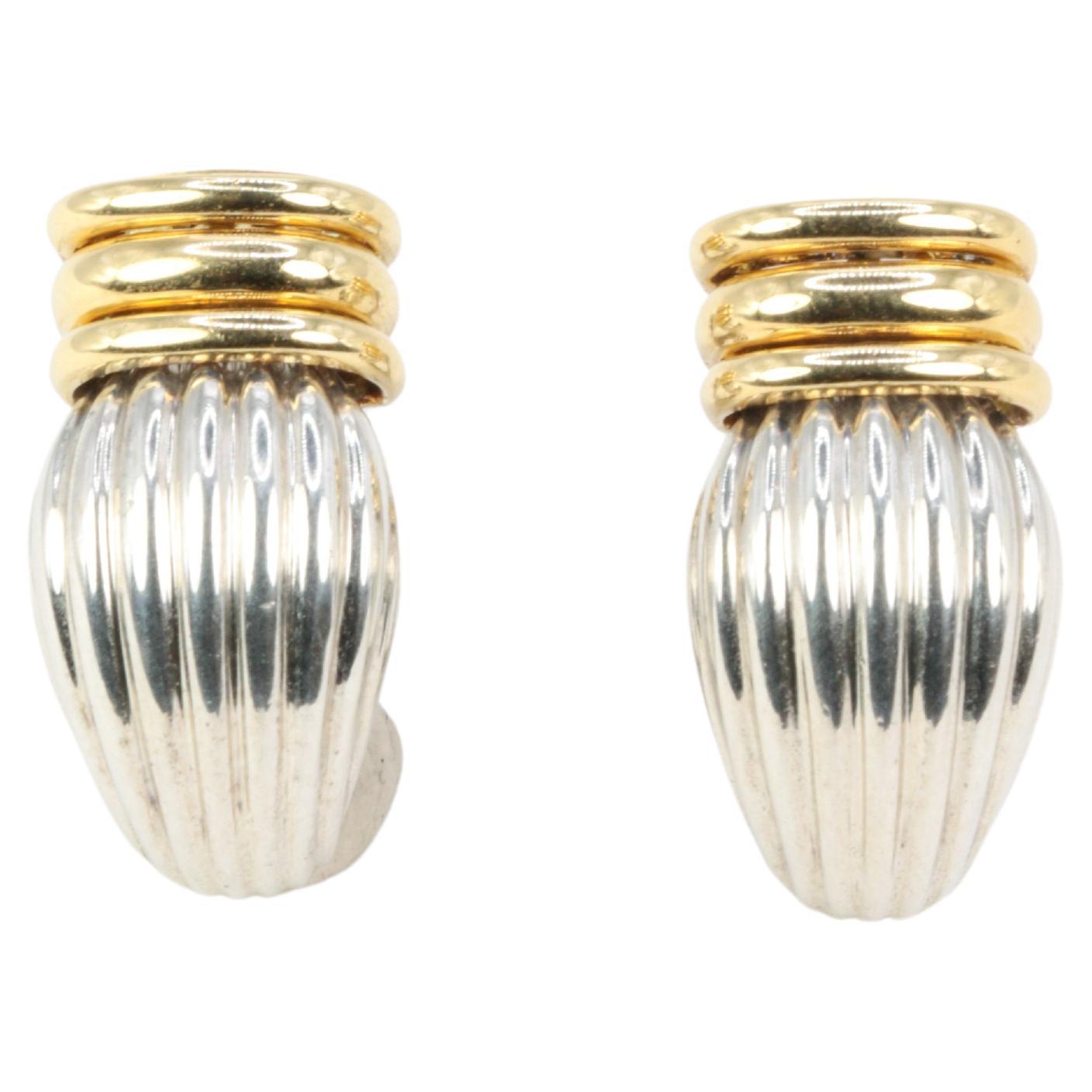 Oj Perrin Gold and Silver Earrings For Sale