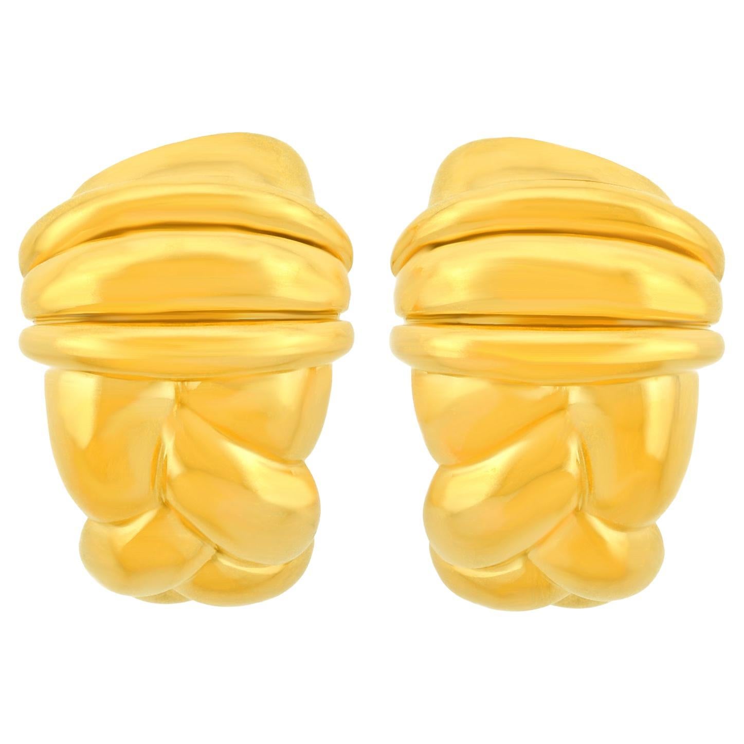 O.J. Perrin Ogano-Chic Gold Earrings For Sale