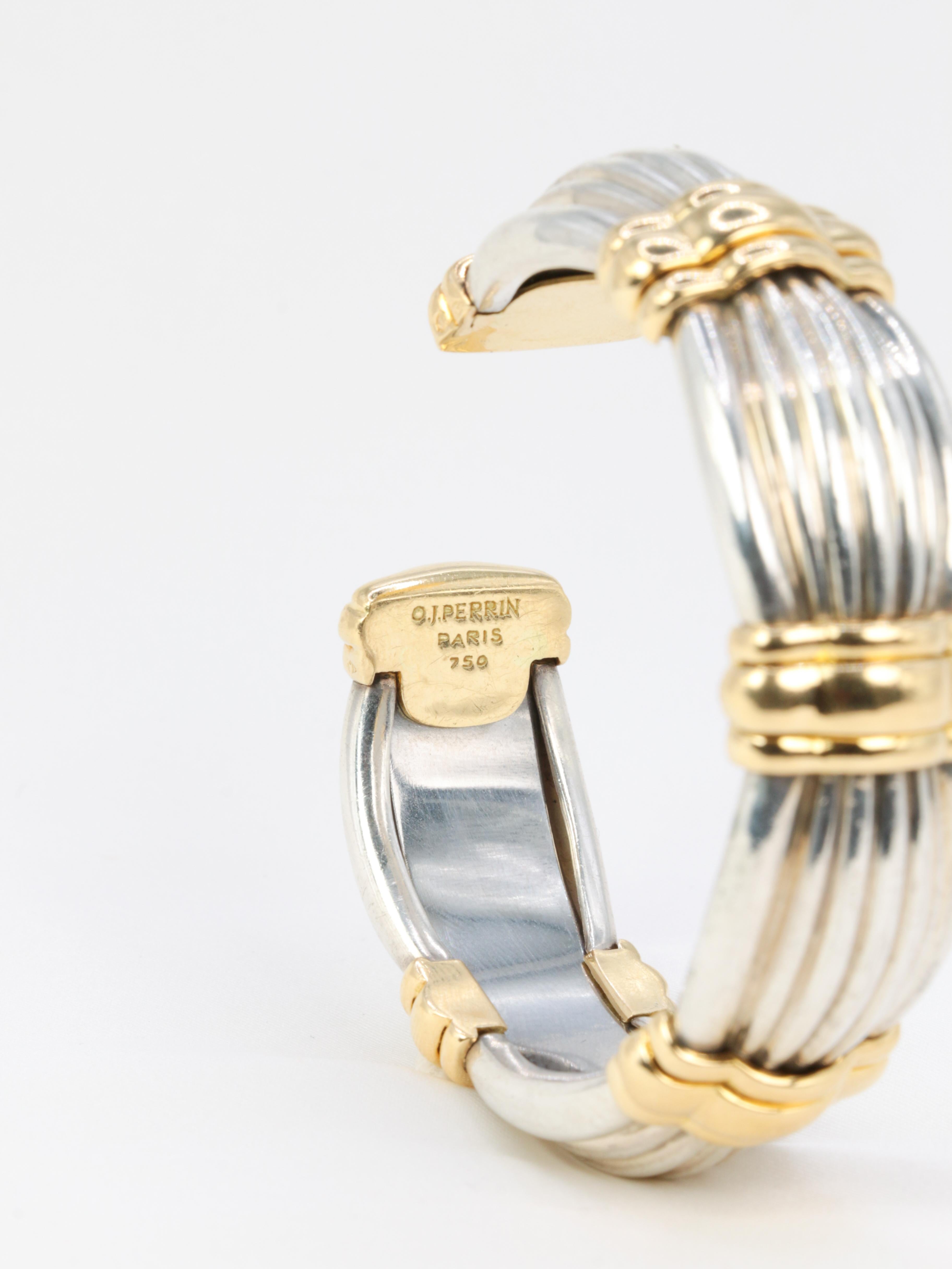 O.J. Perrin Semi-Rigid Bracelet in Gold and Silver 1