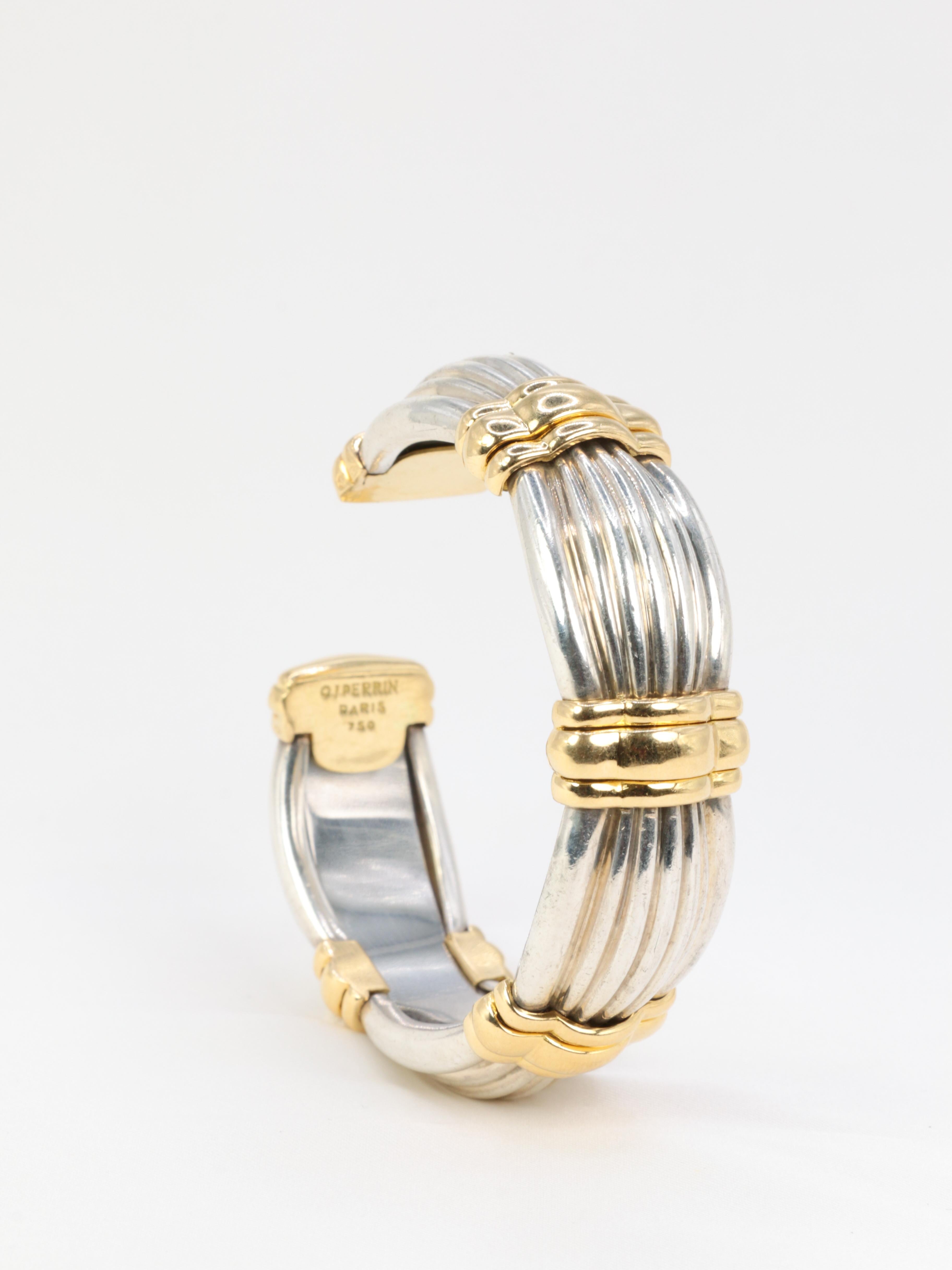 O.J. Perrin & Perrin Bracelet semi-rigide en or et argent 5