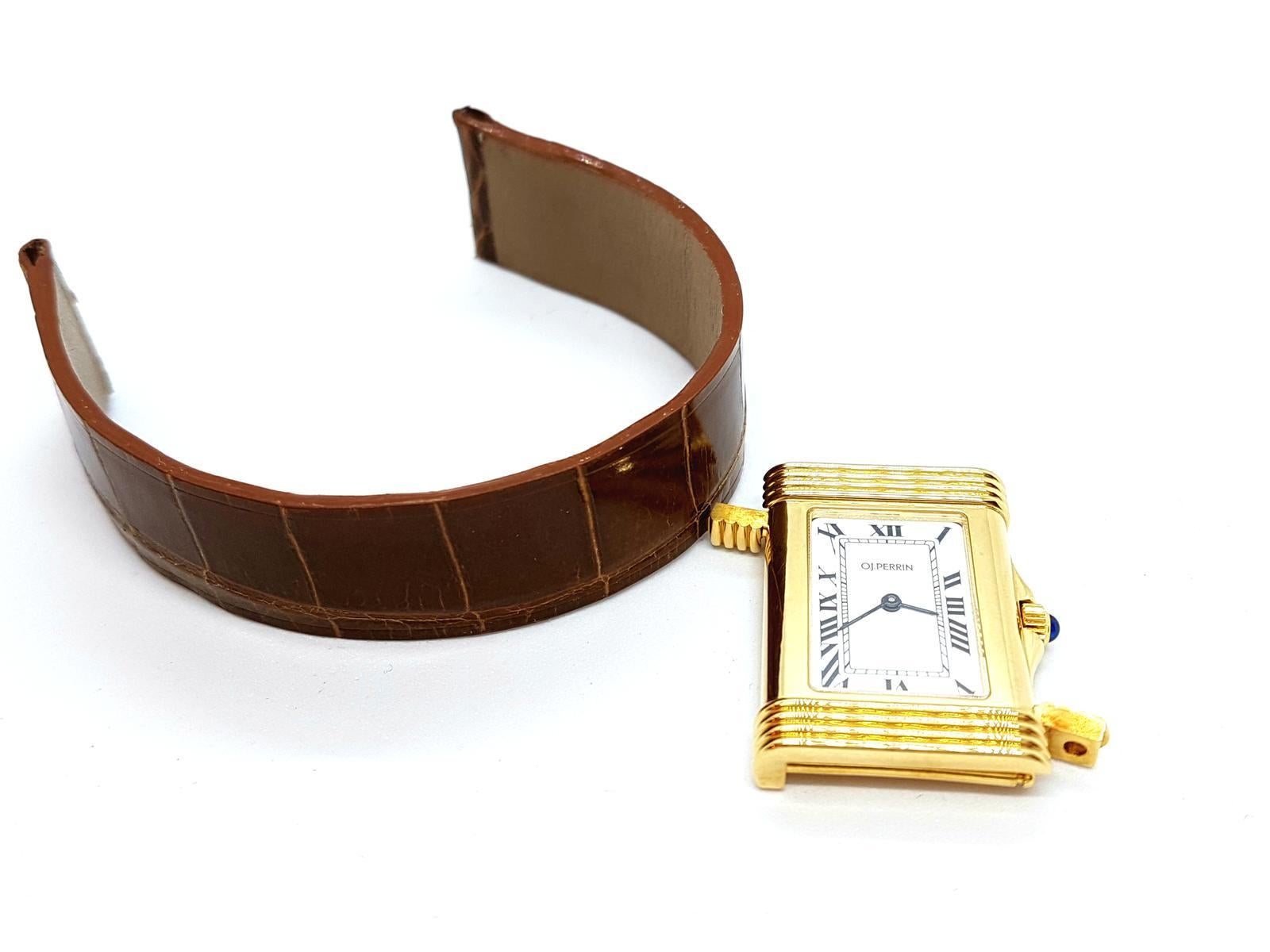 O.J. Perrin-Uhr  Gelbgold im Angebot 9