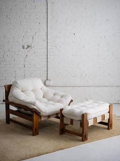 'Ojai' Oak Lounge Chair and Ottoman by Lawson-Fenning