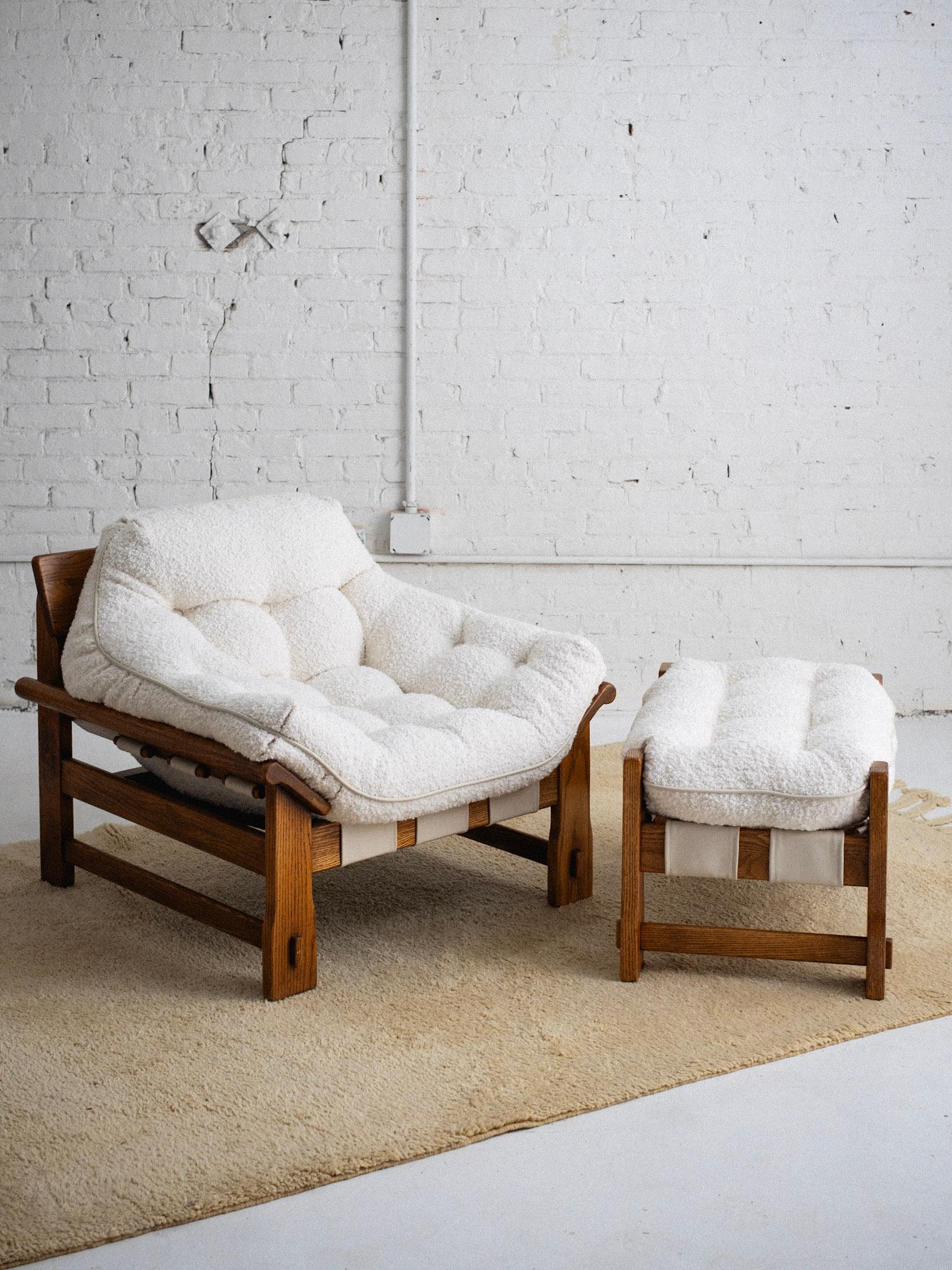 Space Age 'Ojai' Oak Lounge Chair and Ottoman by Lawson-Fenning