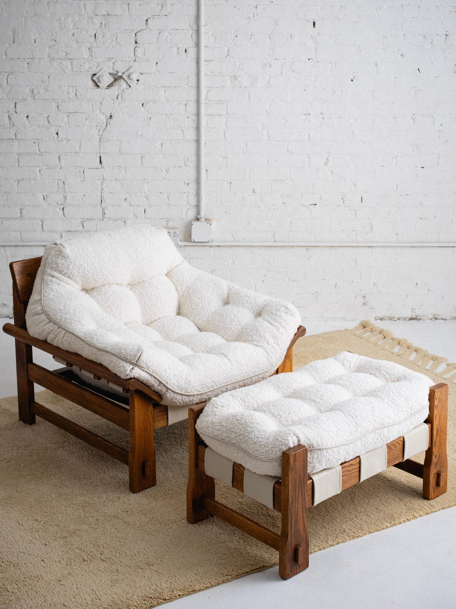 American 'Ojai' Oak Lounge Chair and Ottoman by Lawson-Fenning