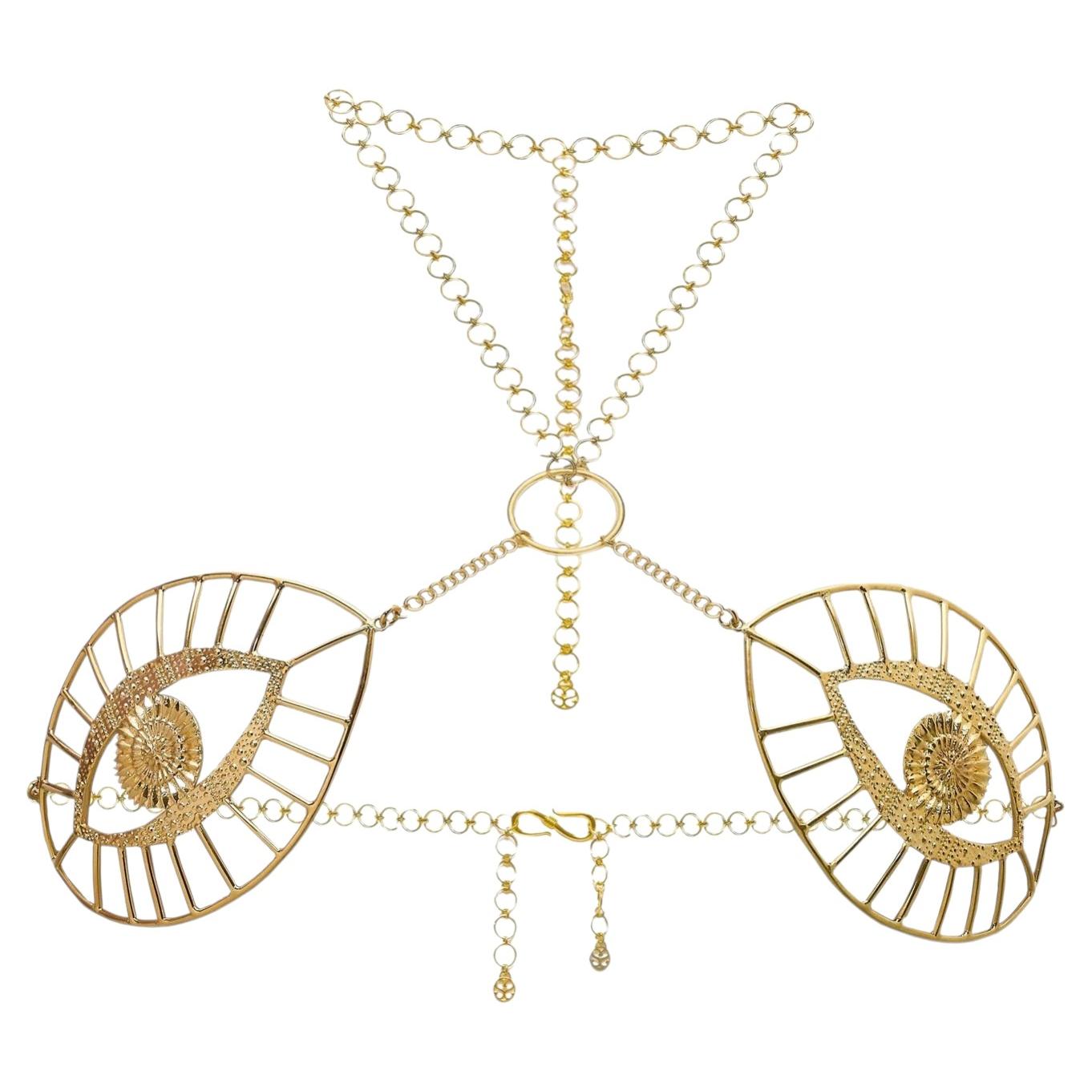 Ojos Harness in 22k Gold Plated Bronze by SOPHIE SIMONE DESIGNS