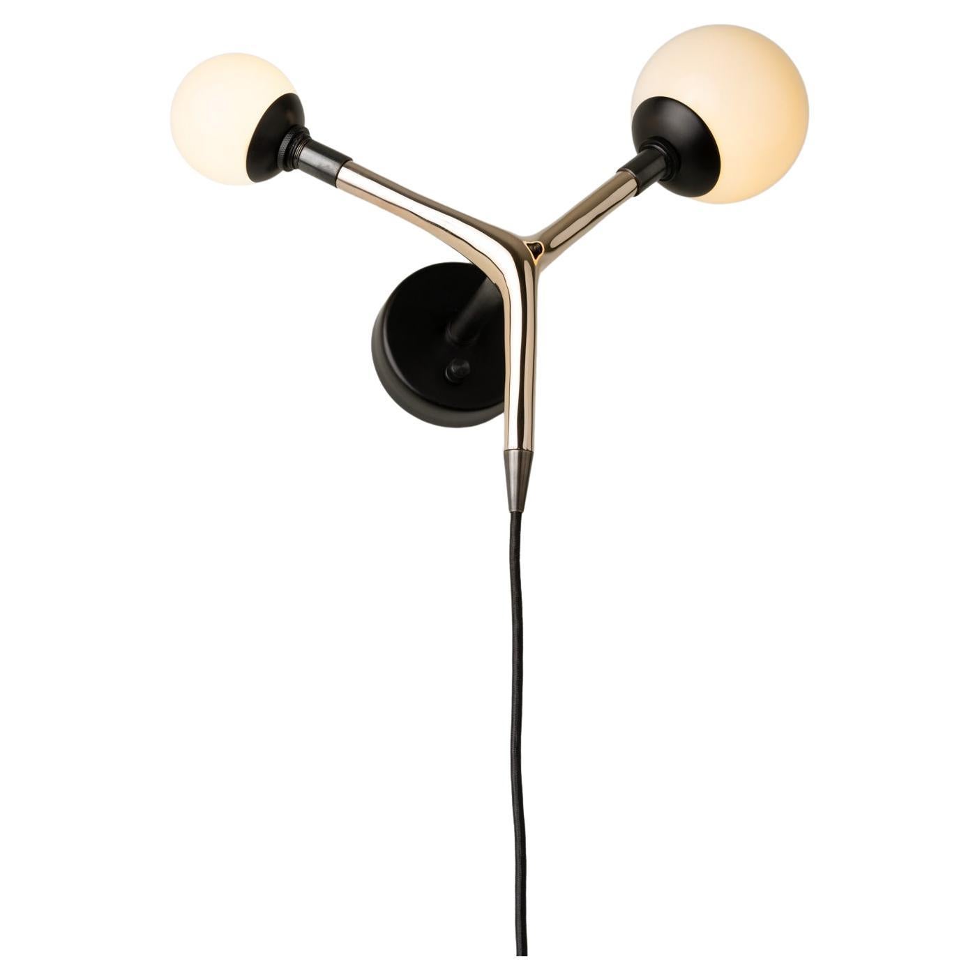 Workstead Signal Sconce in Bronze, with Blown Glass Globe and Bronze