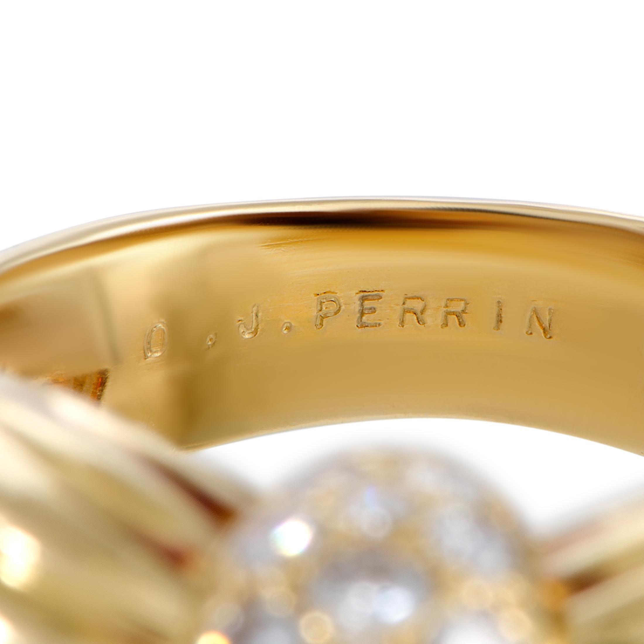 O.J.Perrin 18 Karat Yellow Gold Diamond Pave Band Ring 1