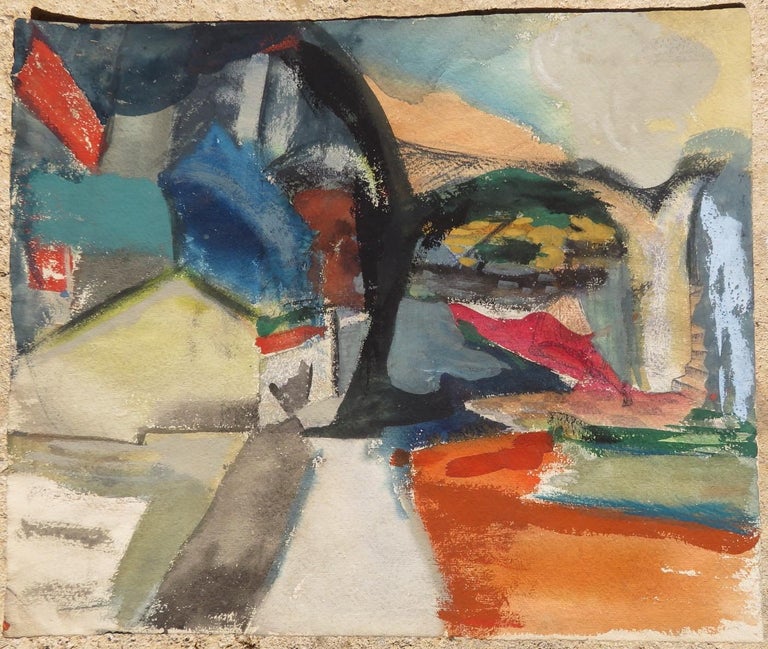  Modern Abstract Painting by Unknown New York Artist 1950s For Sale 1