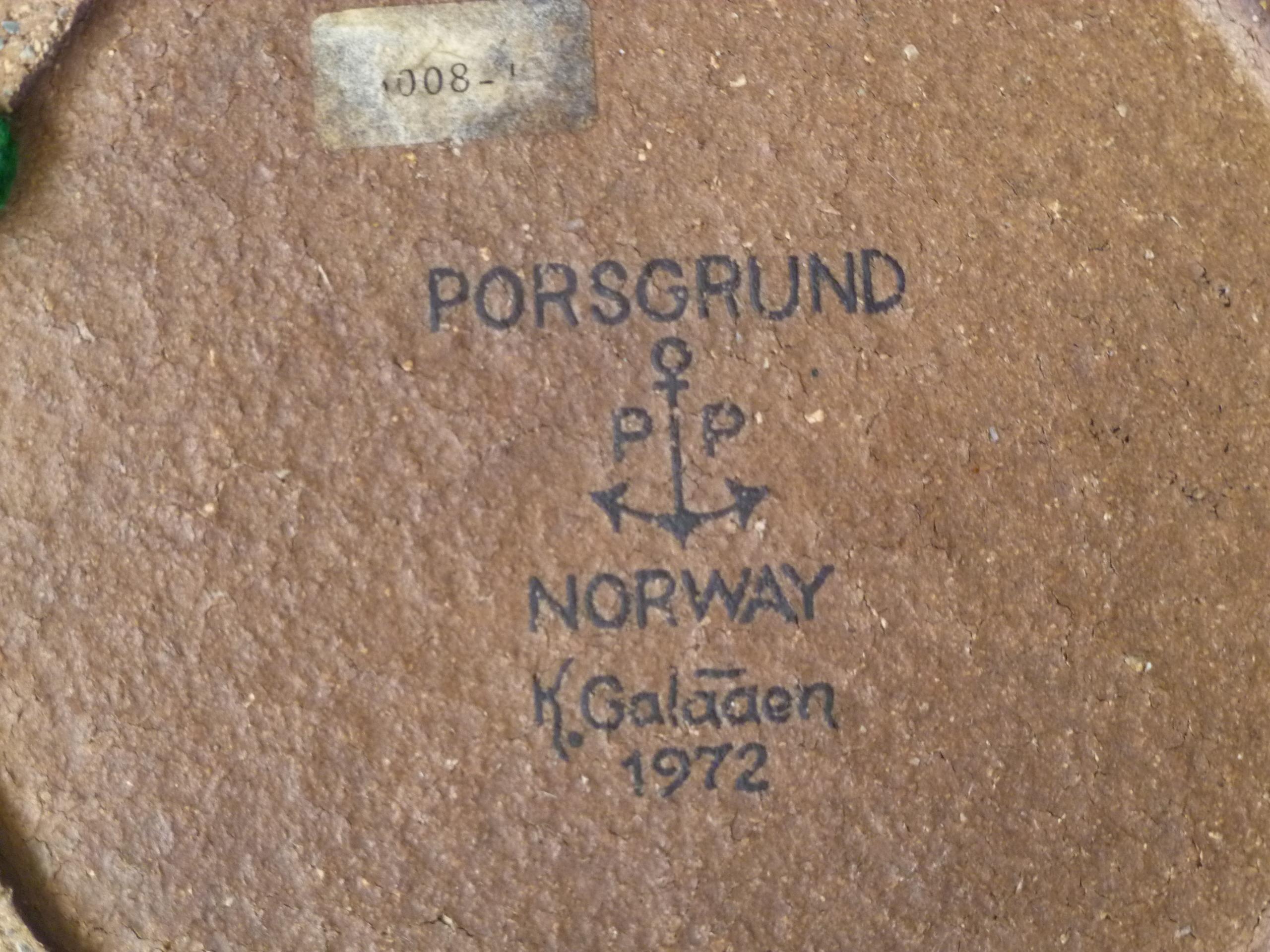 Ceramic Porsgrund Scandinavian Organic Modern Stoneware Bowl- Konrad Galaaen Norway 1972