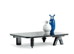 Rectangular Multi Leg Low Table High Gloss with Glass Top