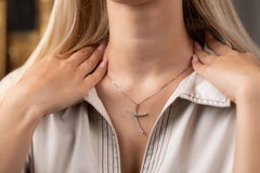 18 Karat White Gold Diamond Cross Pendant