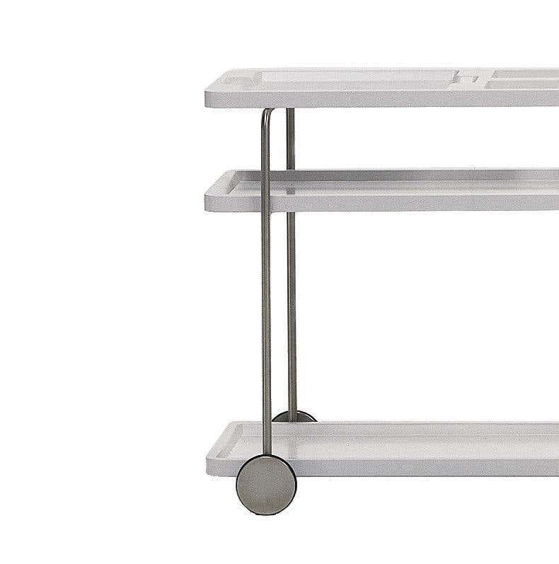 White Cocktail Serving Bar Trolley Chromed Finish

Materials: 
Iron, plastic

Dimensions: 
D 43 cm x W 91 cm x H 73 cm. 

“Looking for lost ideas with a cup in one hand, there came to mind simple solutions with little details of invention,