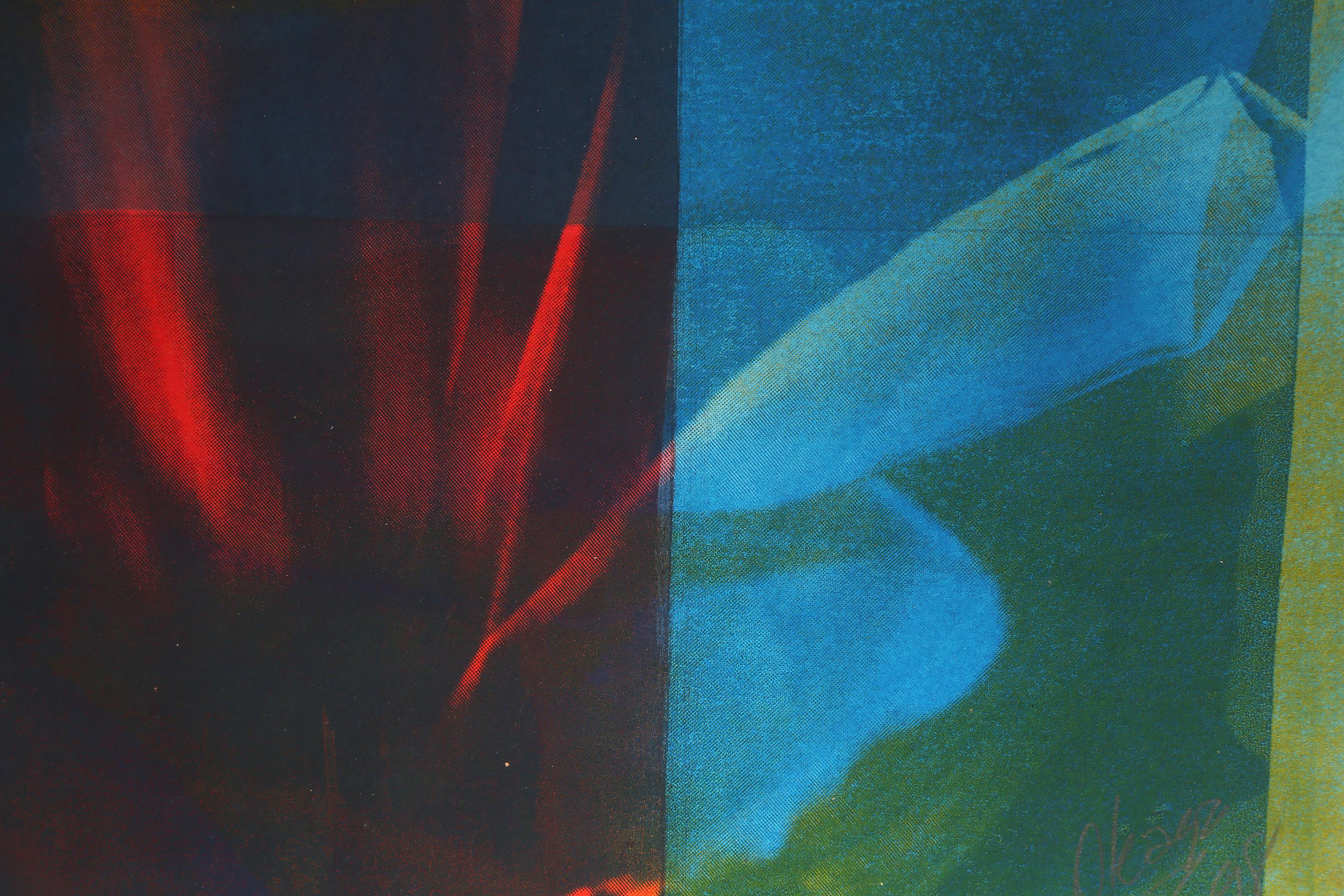 Abstract Composition, Abstract Expressionist Screenprint Monoprint by Okaga For Sale 2