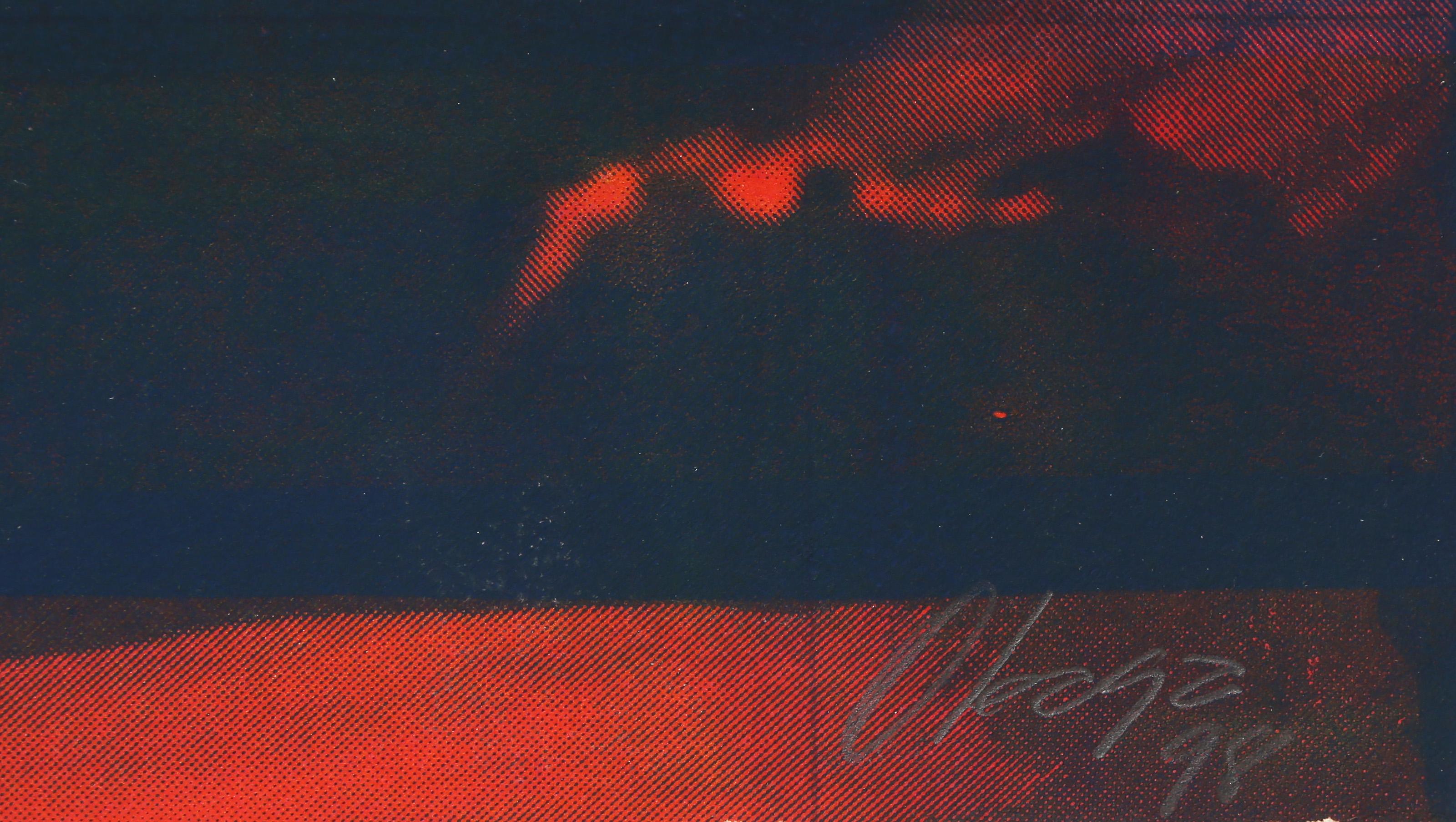 Abstrakte Komposition III, Abstrakter expressionistischer Siebdruck Monodruck von Okaga im Angebot 2