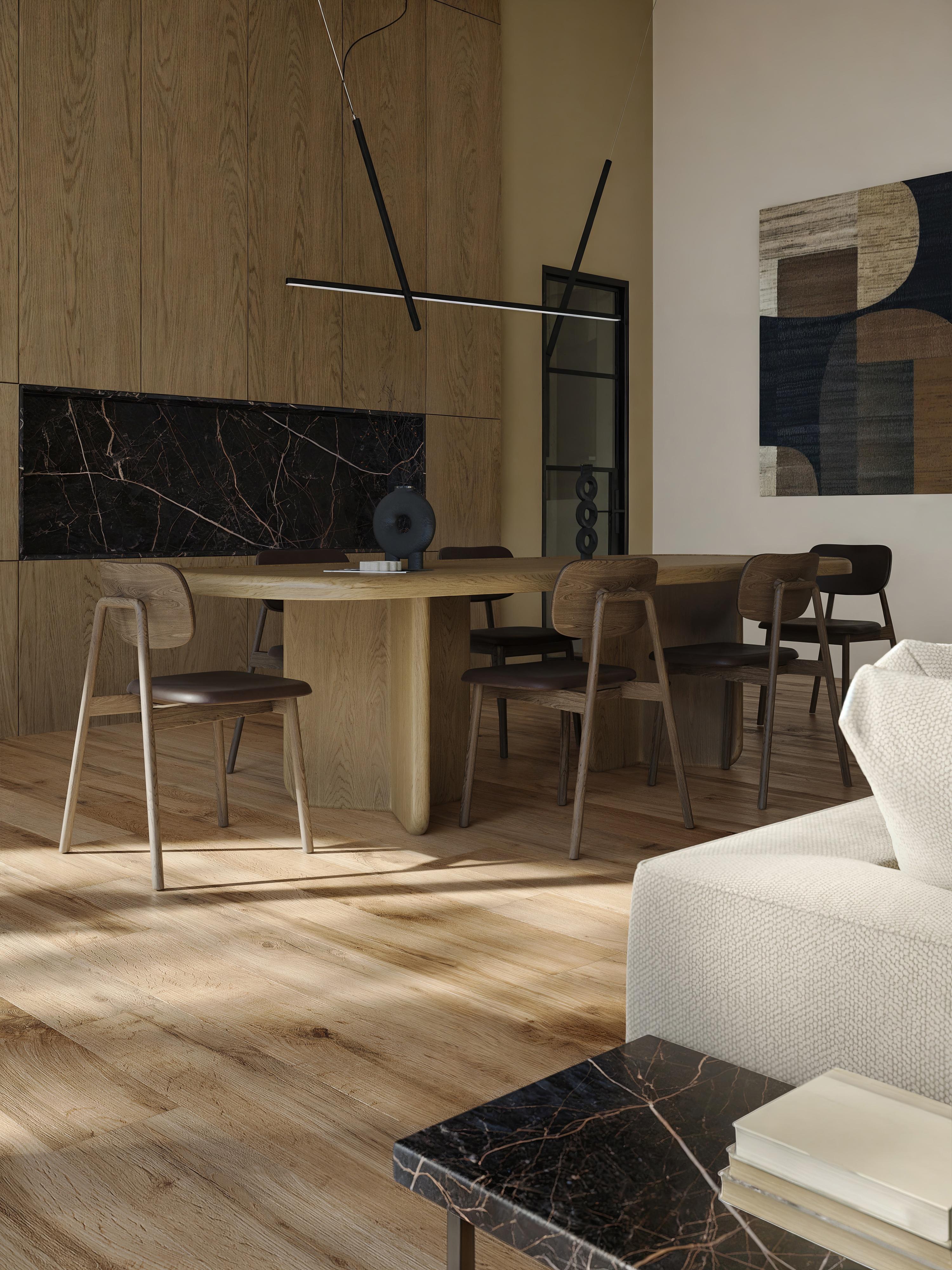 Mesa de Comedor Extensible OKAL de Roble - Estilo Modernista Moderno en venta