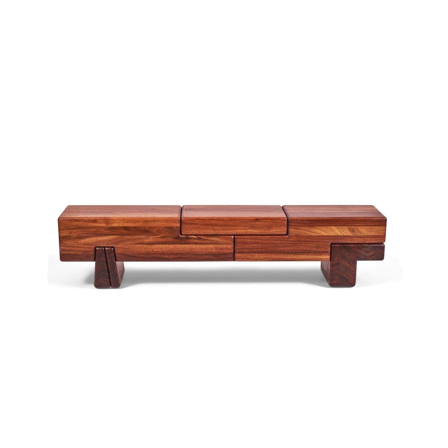 Okan D'Arfique Laminated Bench by Contemporary Ecowood
Dimensions: W 176 x D 32 x H 39 cm
Materials: Okan
Finishing: Monocoat Wood Oil

Contemporary Ecowood’s story began in a craft workshop in 2009. Our wood passion made us focus on fallen
