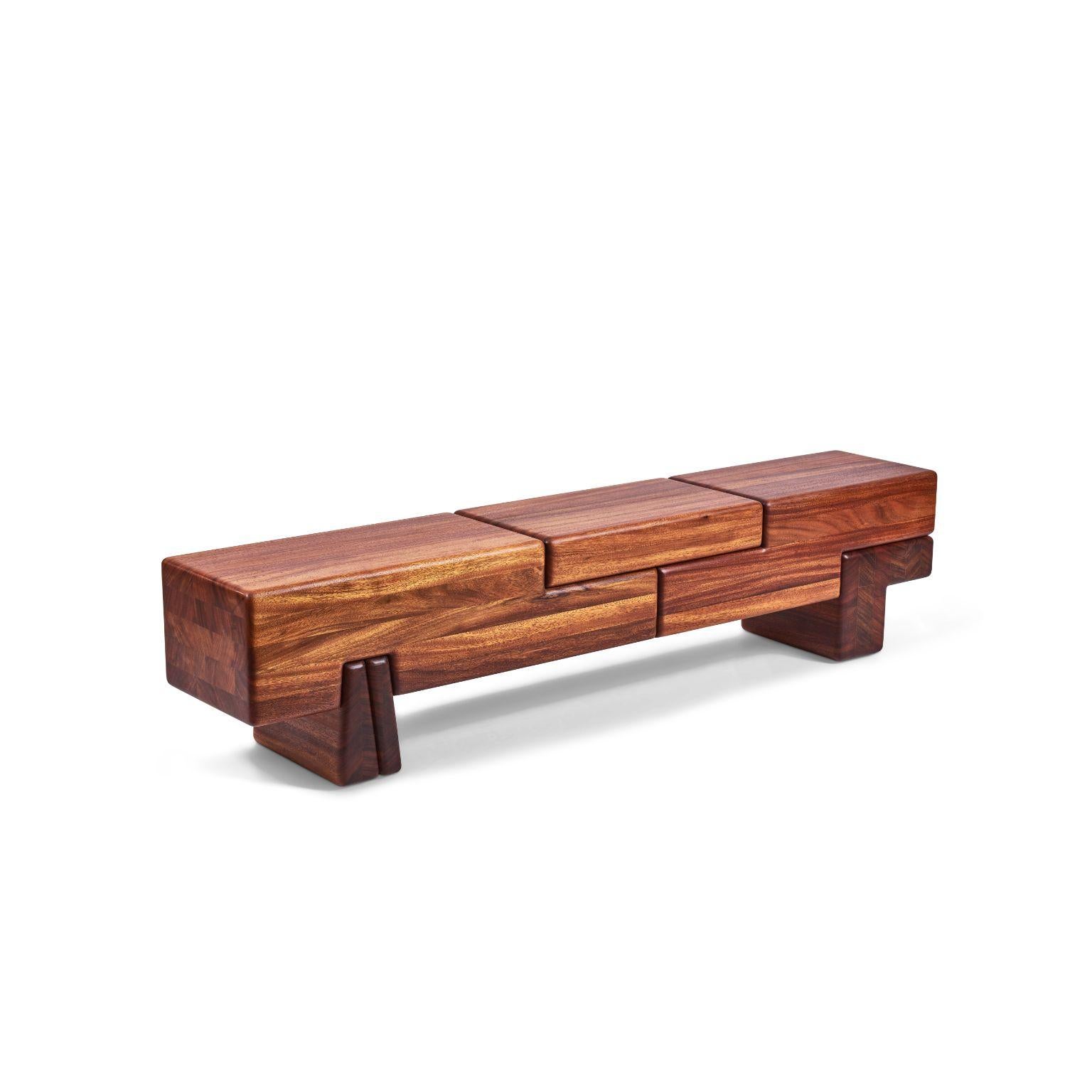 Post-Modern Okan D'arfique Laminated Bench by Contemporary Ecowood For Sale