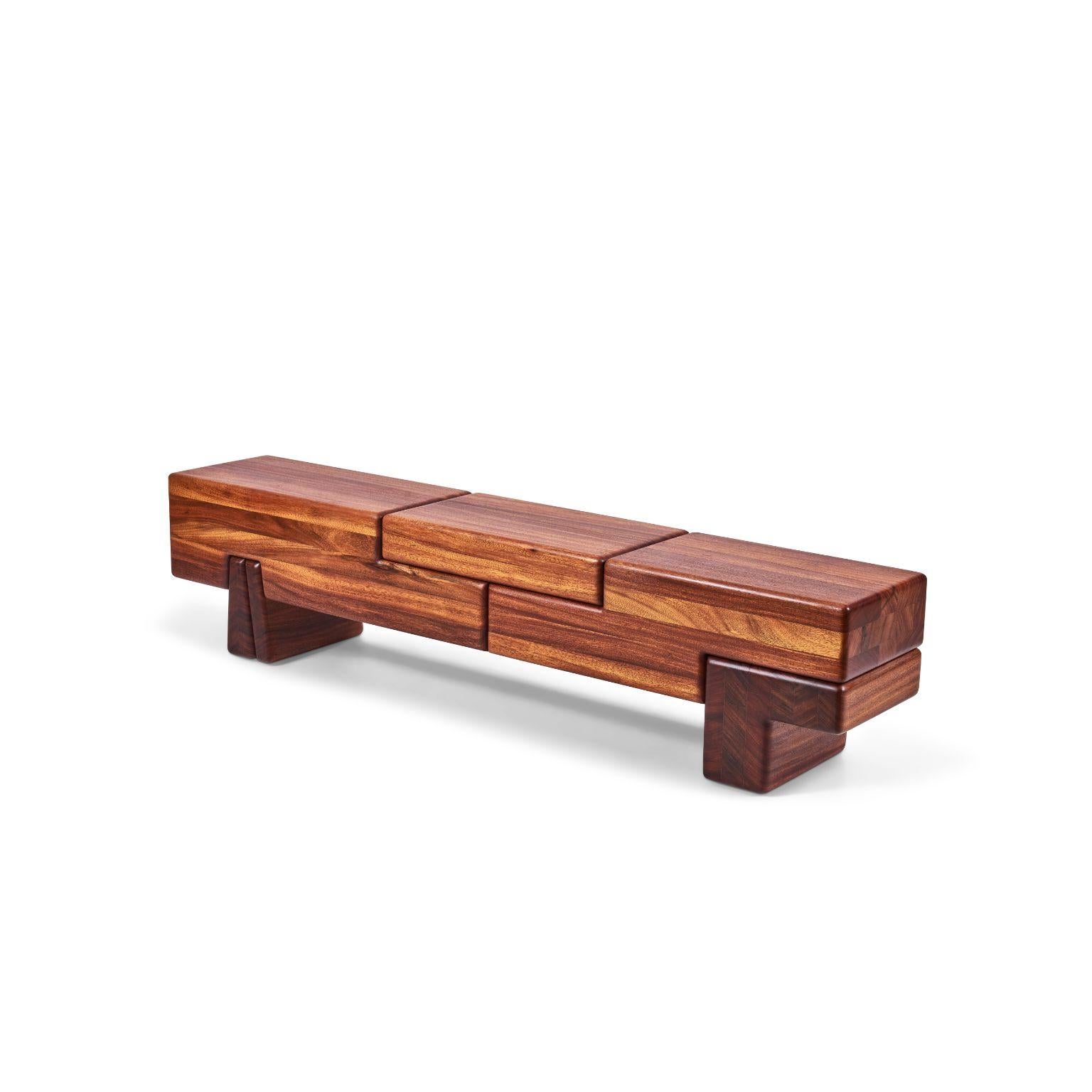 Okan D'arfique Laminated Bench by Contemporary Ecowood In New Condition For Sale In Geneve, CH