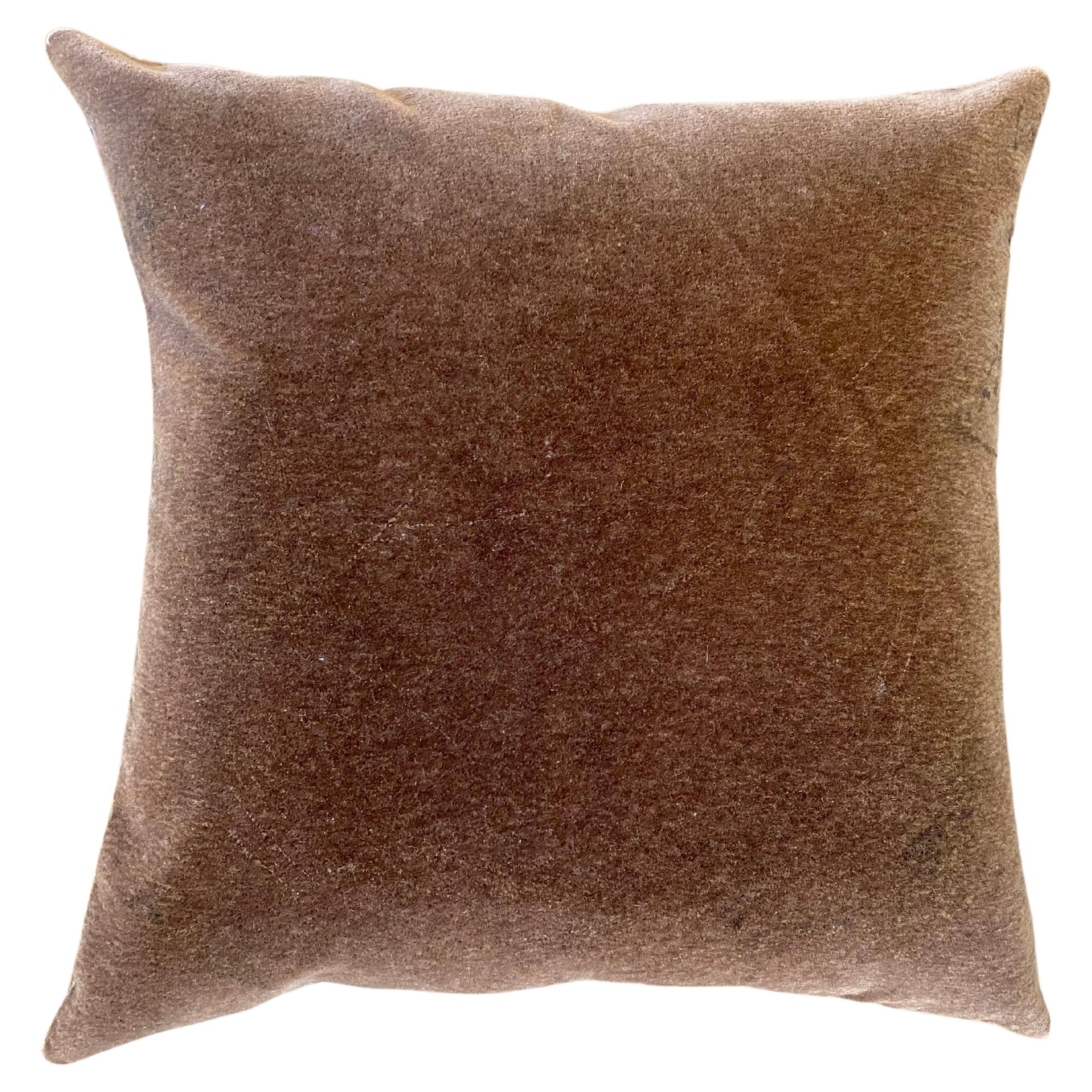 Okapi Brown Velvet Gradient Pillow with Dark Brown Velvet Back  1
